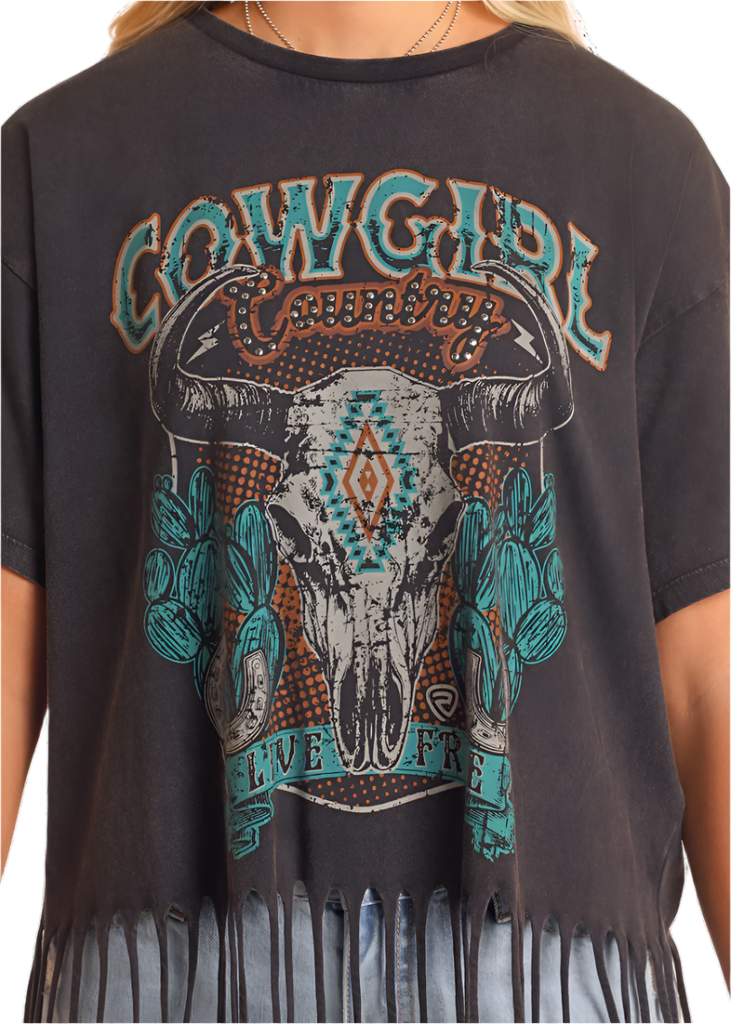Studded Cowgirl Fringe Tee