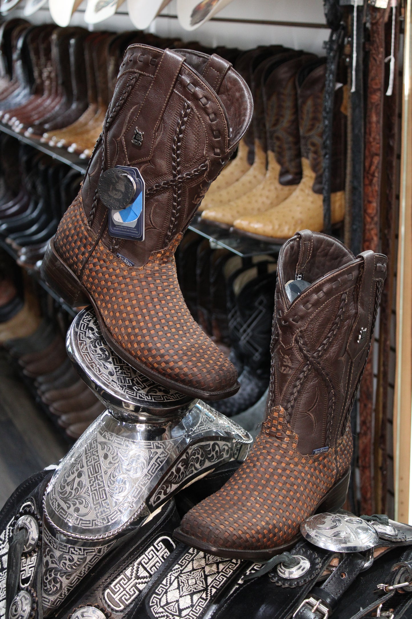 Tejido Francia Cobre Natural Square Toe Cowboy Boot