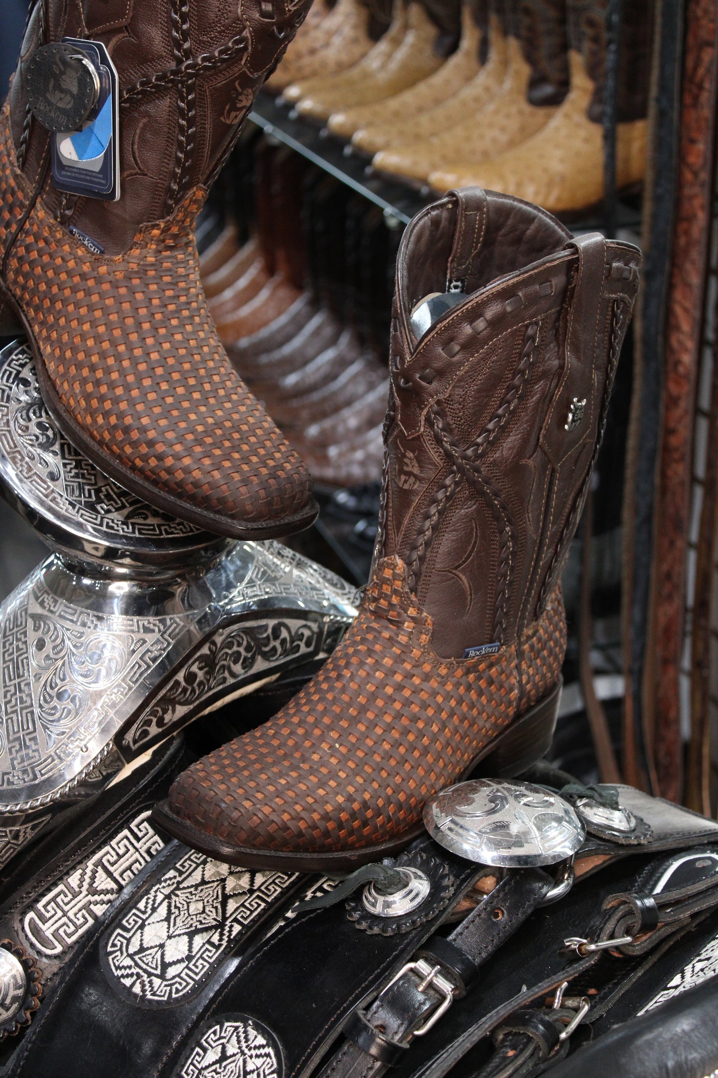 Tejido Francia Cobre Natural Square Toe Cowboy Boot