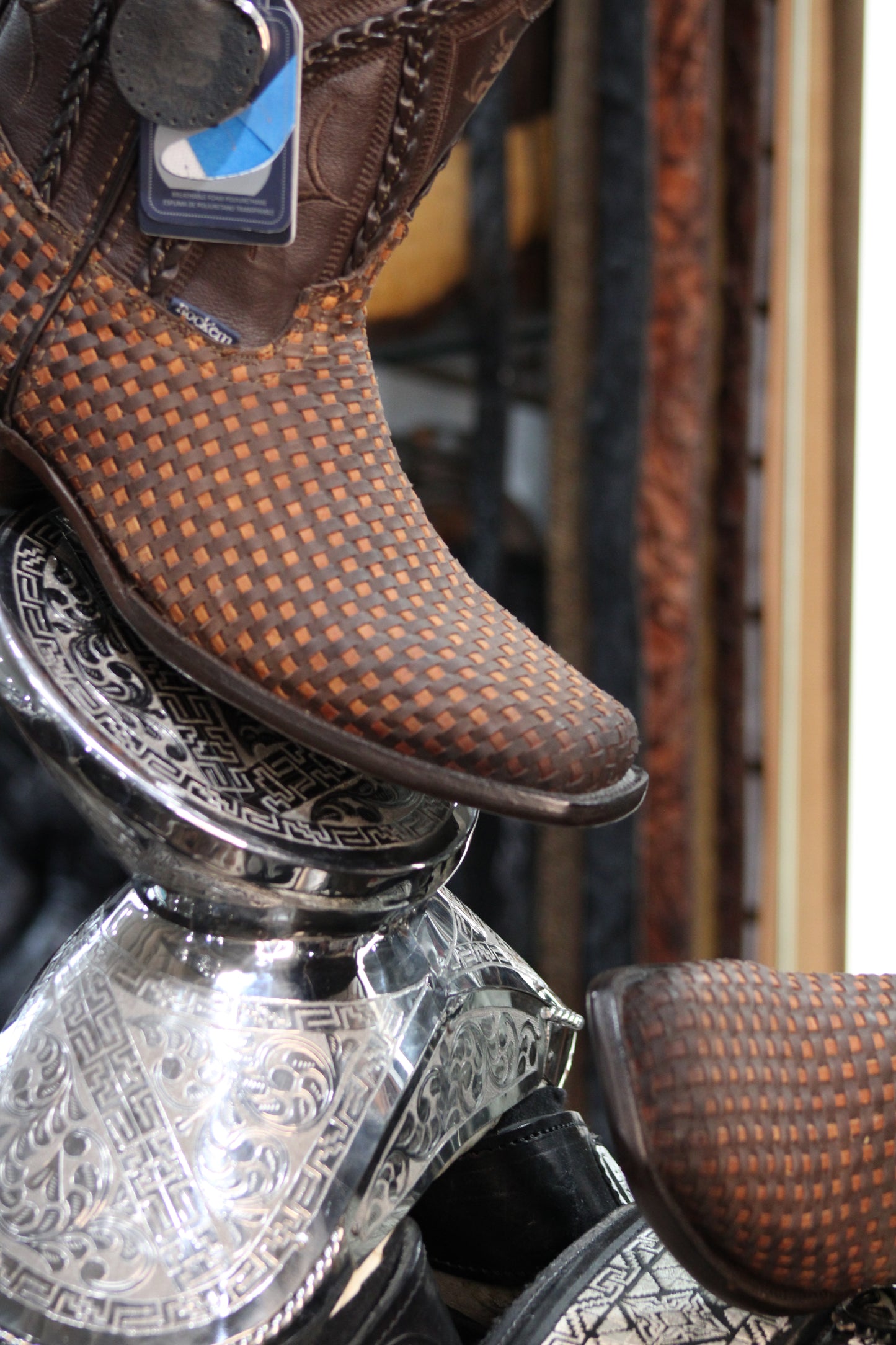 Tejido Francia Cobre Natural Square Toe Cowboy Boot