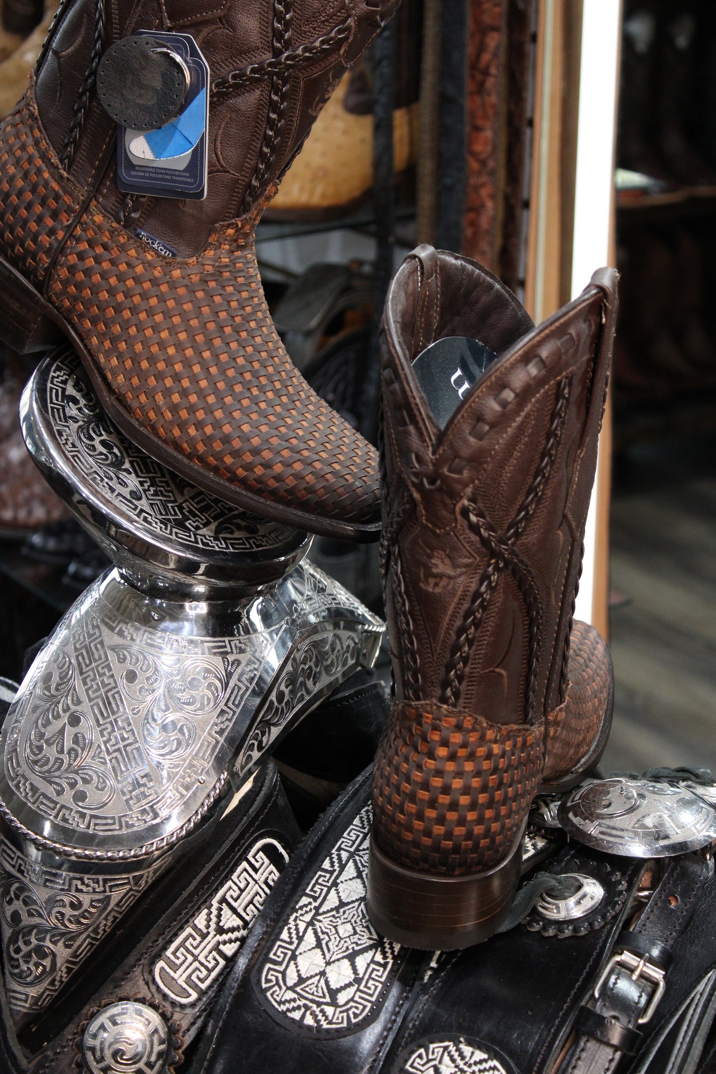 Tejido Francia Cobre Natural Square Toe Cowboy Boot