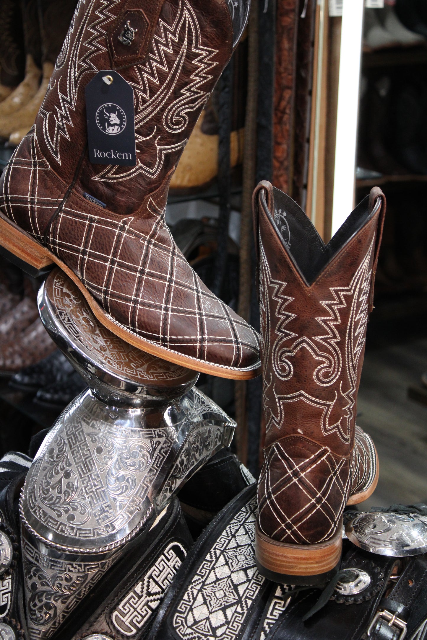 Roca Rombos Shedron Square Toe Cowboy Boot