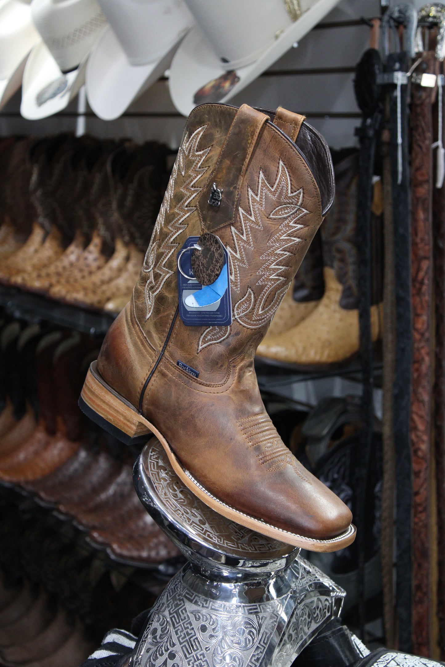 Palmitas Cedro Square Toe Cowboy Boot - Honey