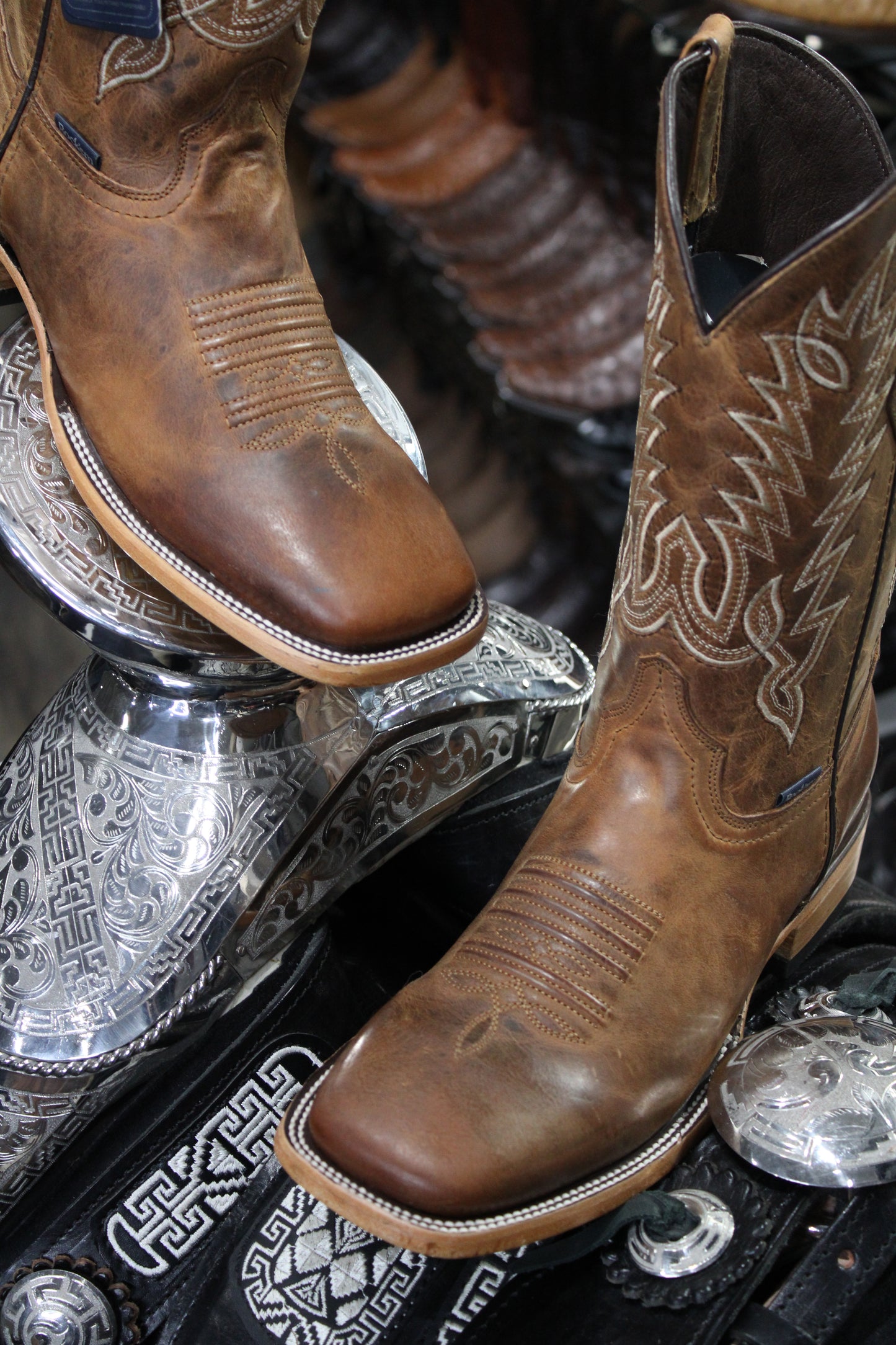 Palmitas Cedro Square Toe Cowboy Boot - Honey