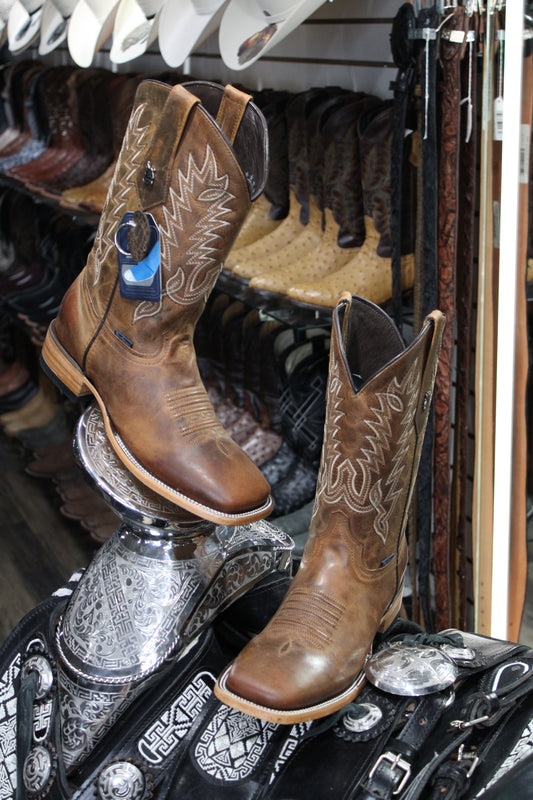 Palmitas Cedro Square Toe Cowboy Boot - Honey
