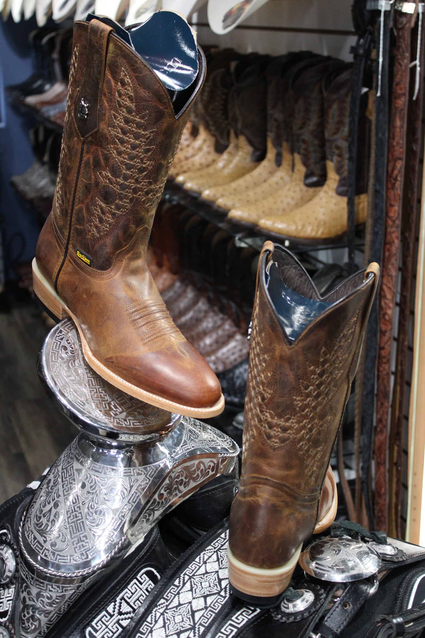 Palmitas Round Toe Cowboy Boot - Honey