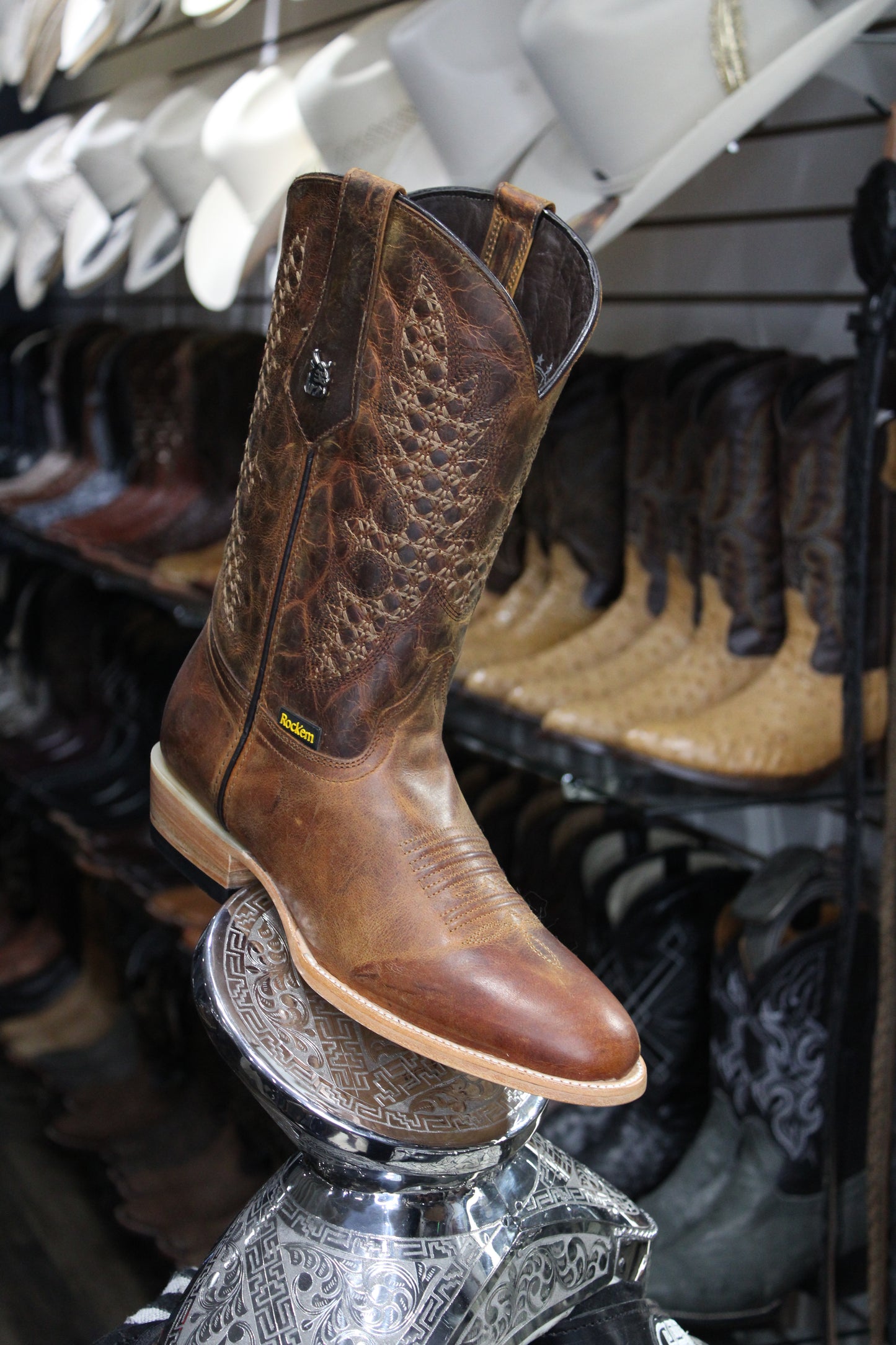 Palmitas Round Toe Cowboy Boot - Honey