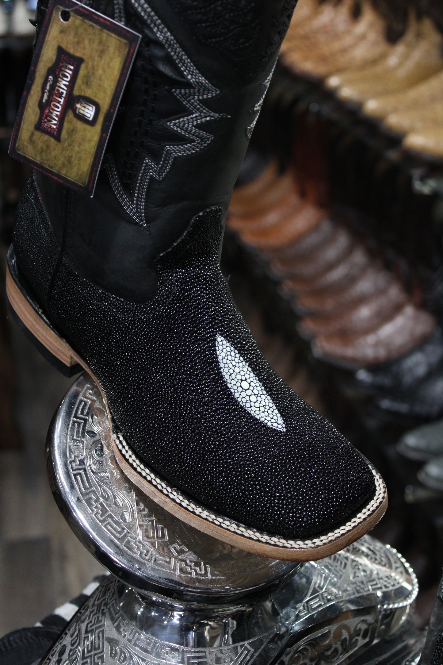 Exotic Stingray Square Toe Cowboy Boot