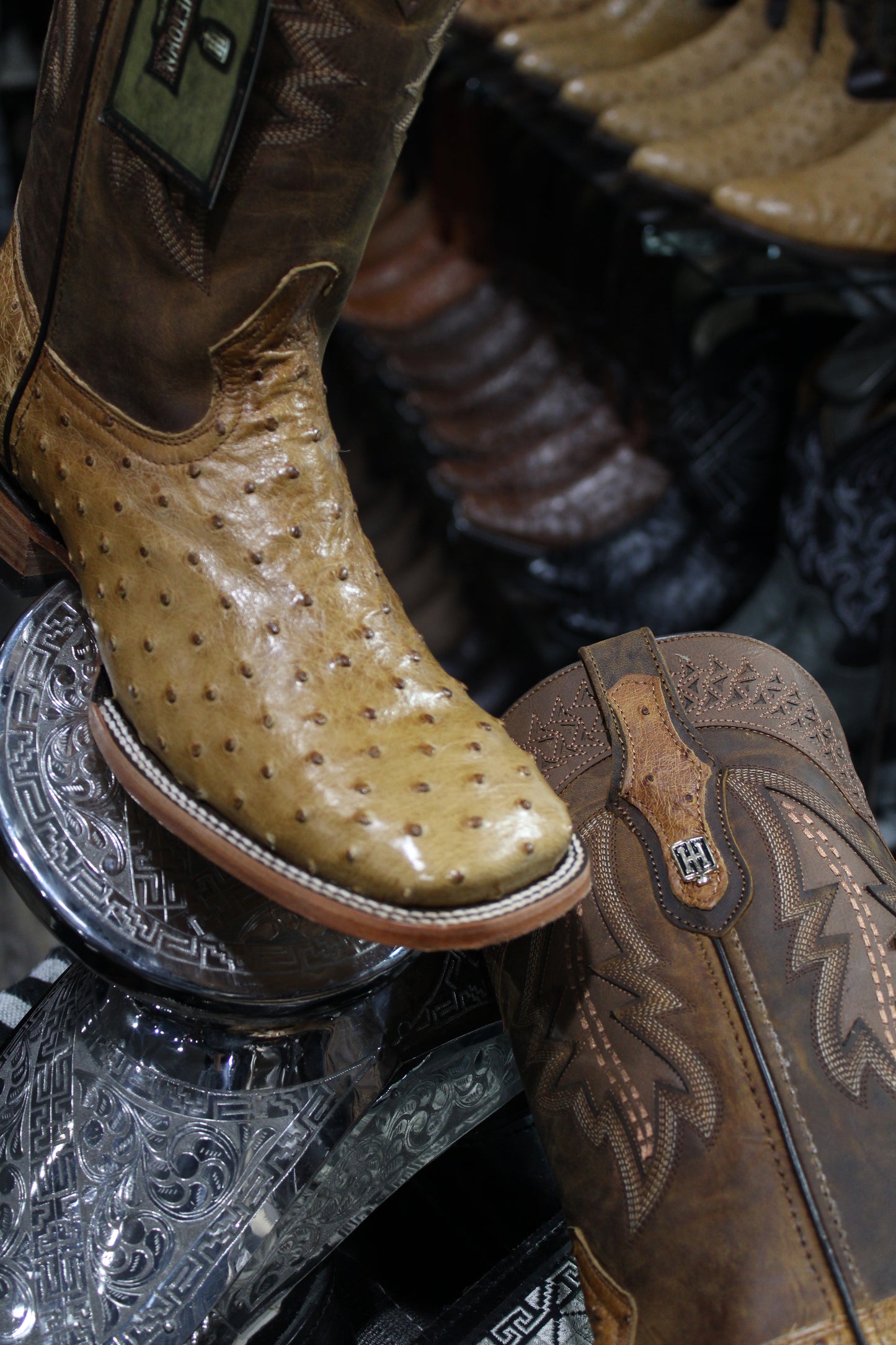 Ostrich Square Toe Cowboy Boot - Orix