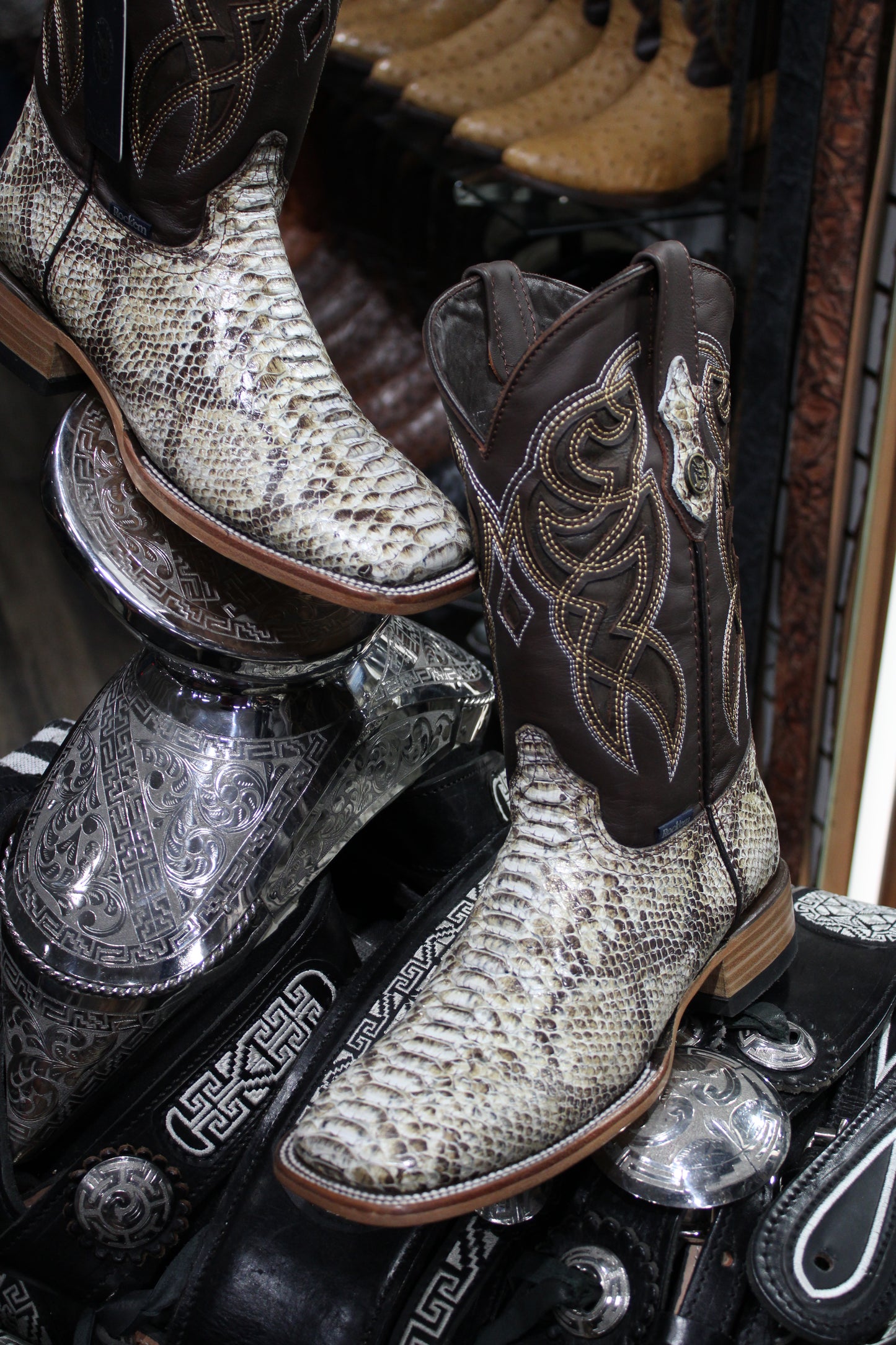 Python Square Toe Cowboy Boot - Arena