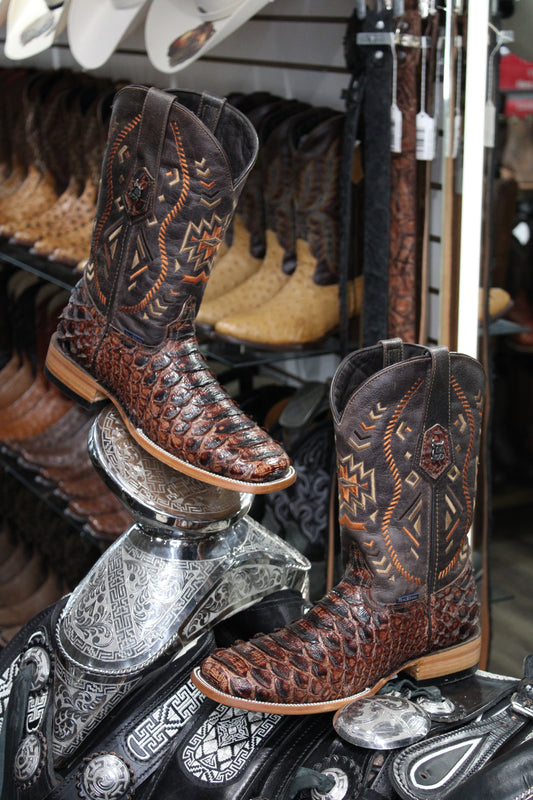 Clone Python Square Toe Cowboy Boot - Shedron