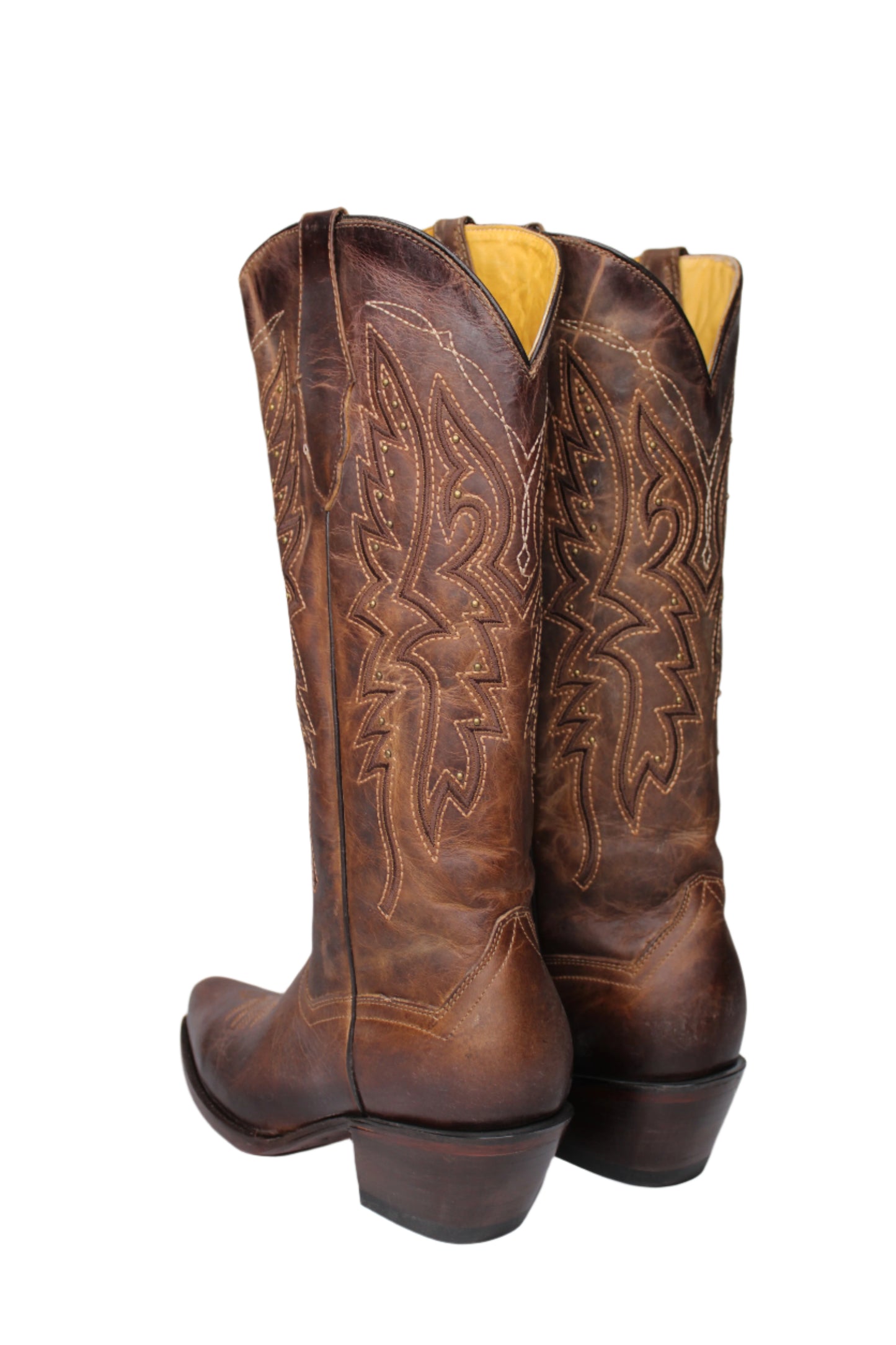 Alexa Snip Toe Midi Cowgirl Boot - Brandy