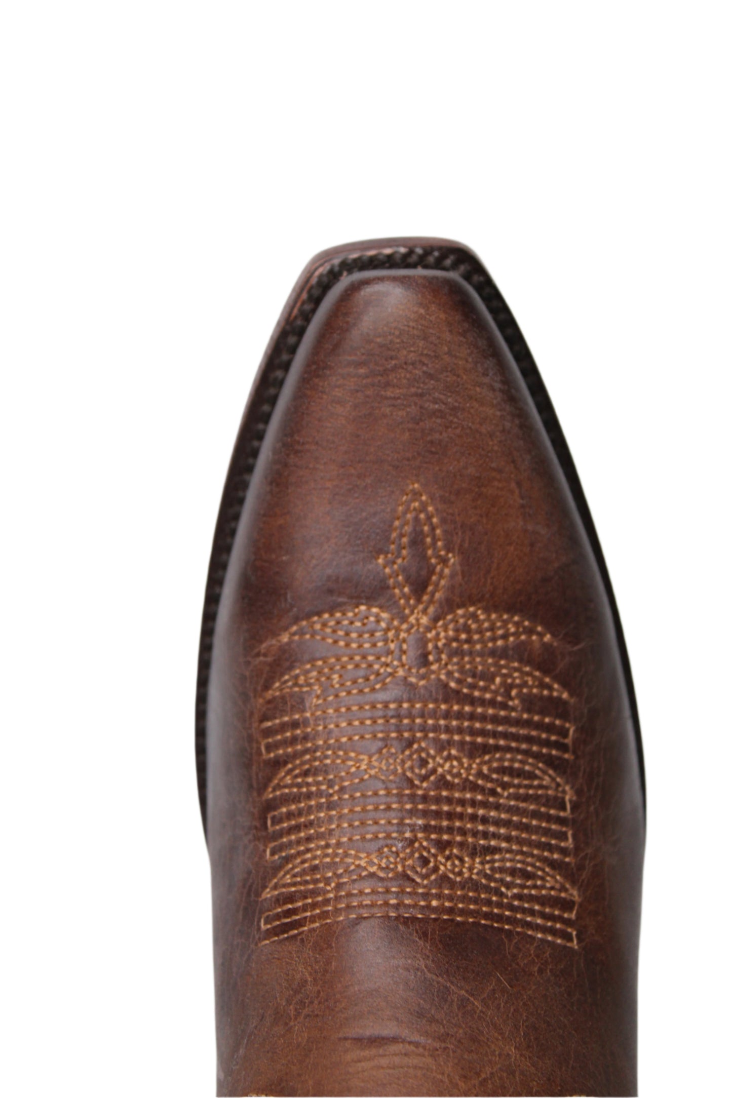 Alexa Snip Toe Midi Cowgirl Boot - Brandy