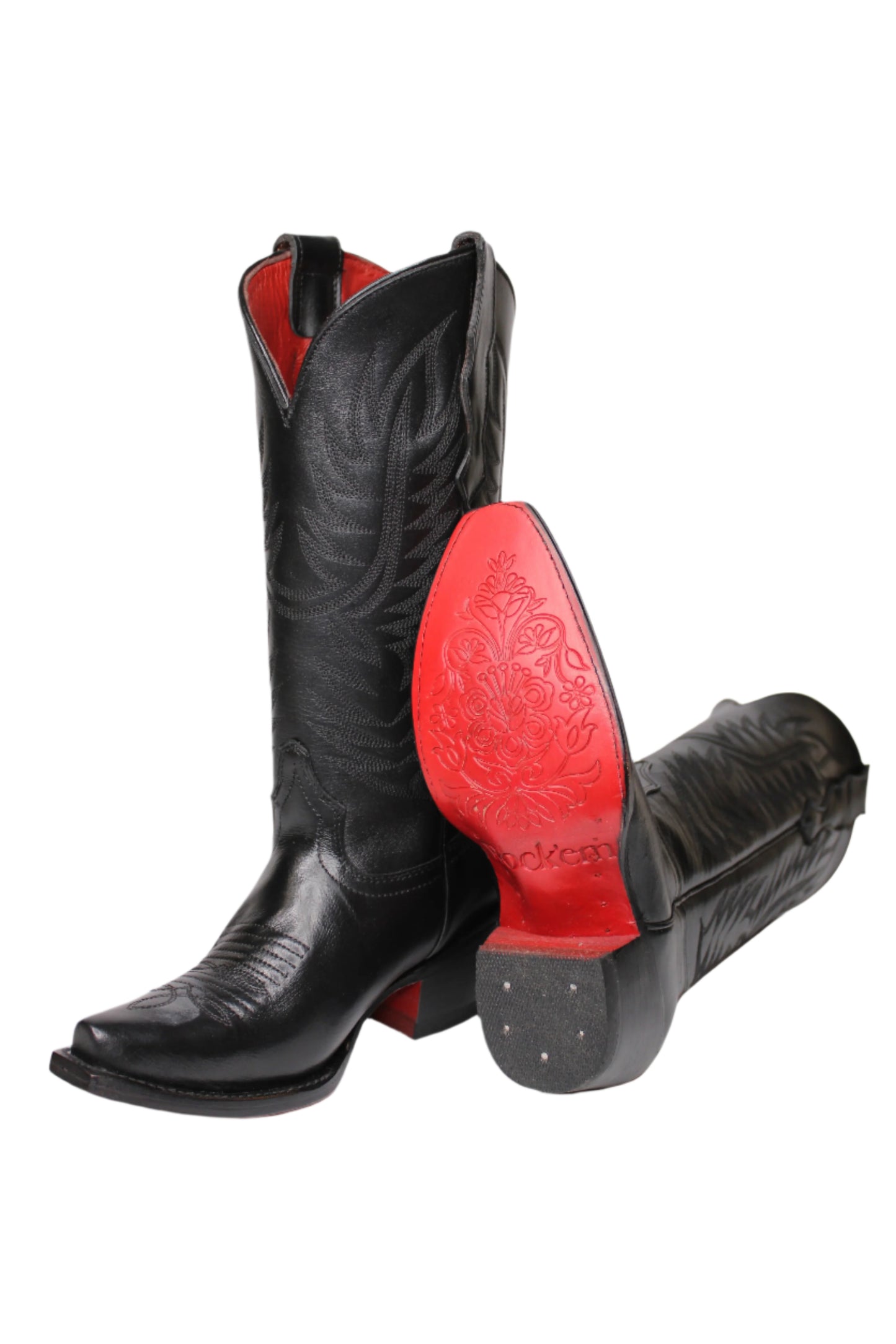 Ruby Ebano Red Sole Snip Toe Cowgirl Boot