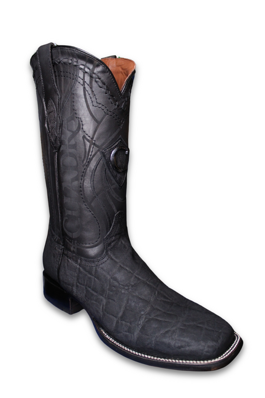 Black Elephant Laser & Embroidery Square Toe