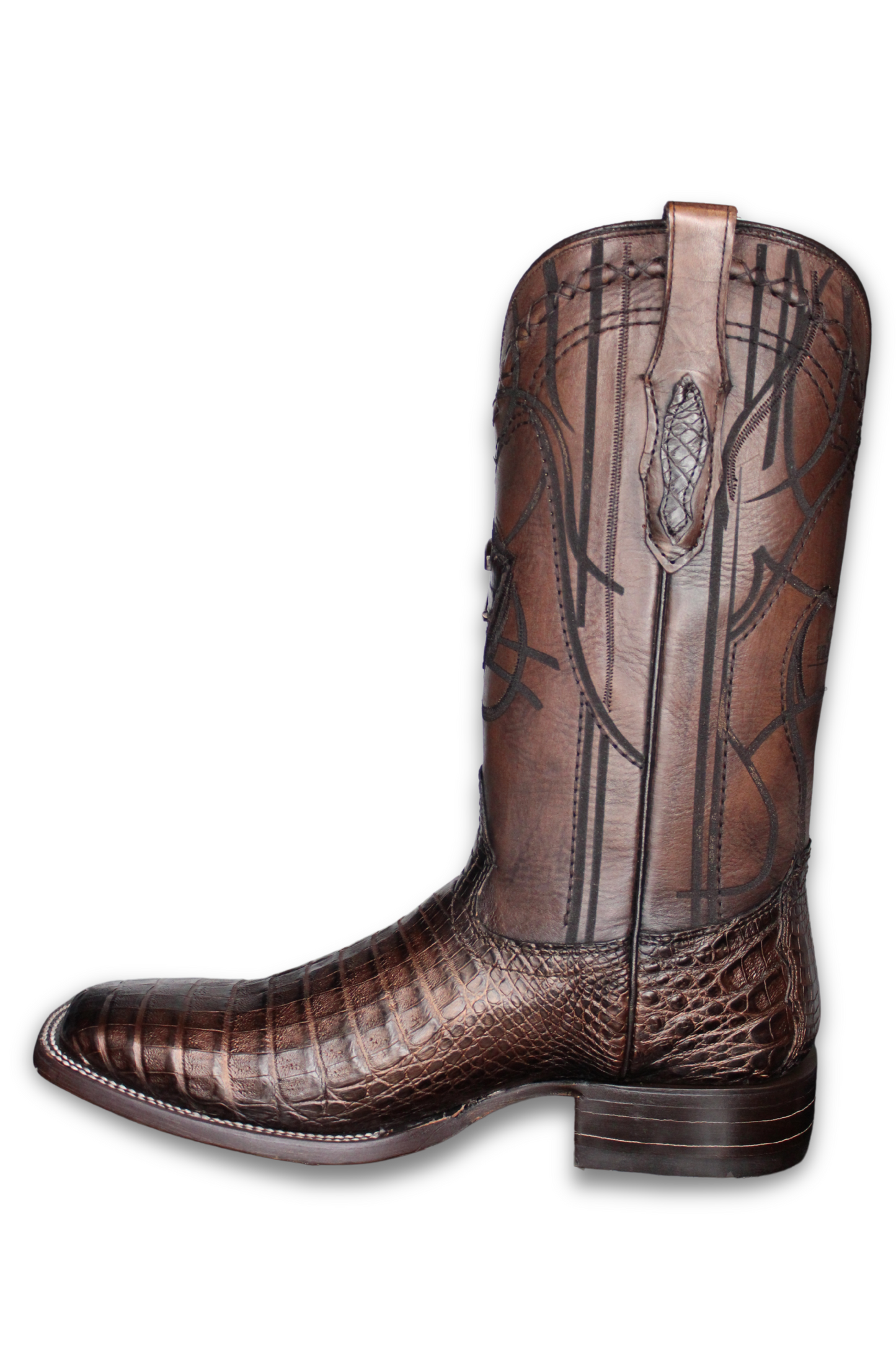 Engraved Paris Cafe Cayman Western Boot