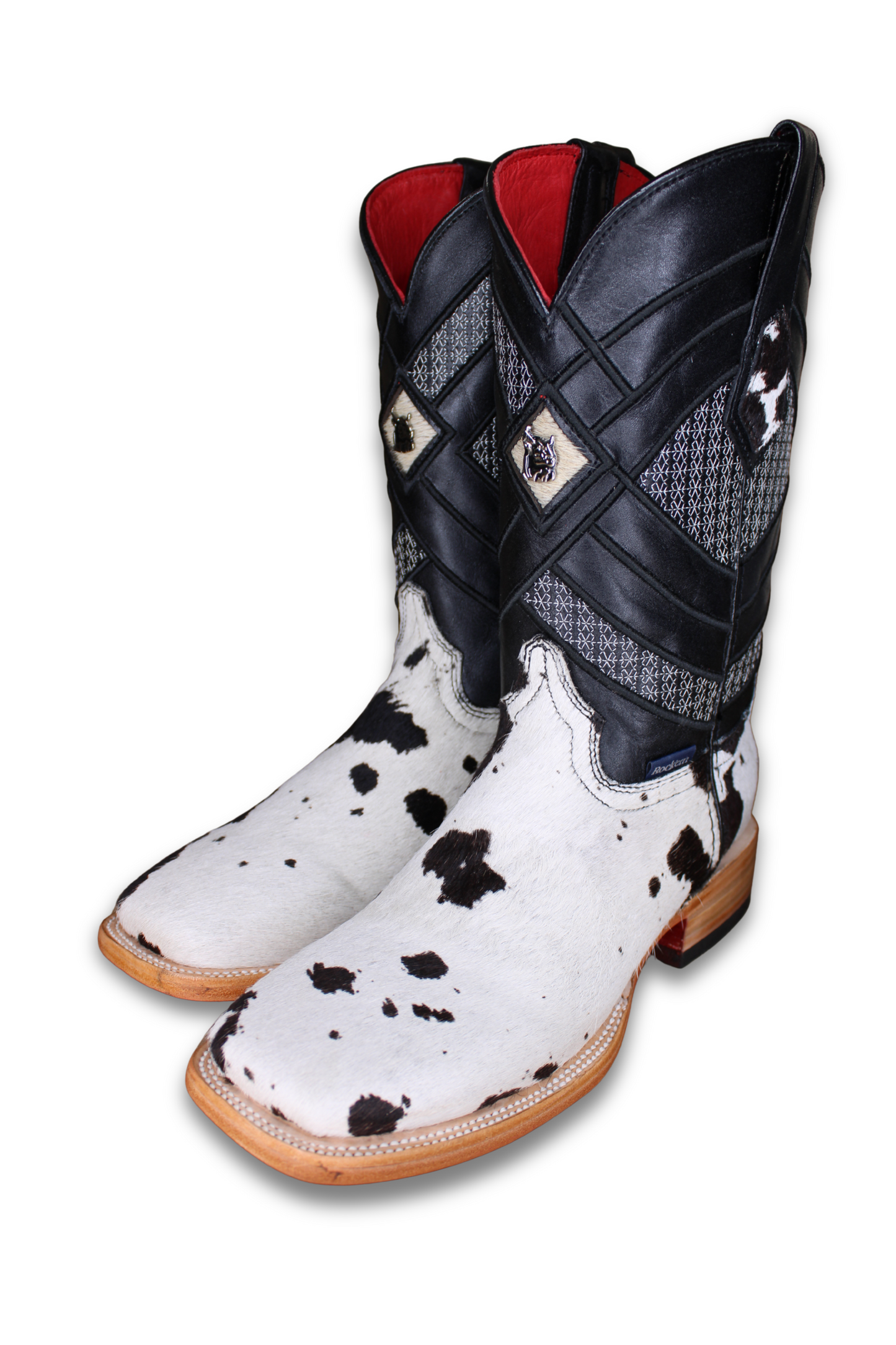 Cattleman Cowhide Red Bottom Square Toe Cowboy Boot Size 7