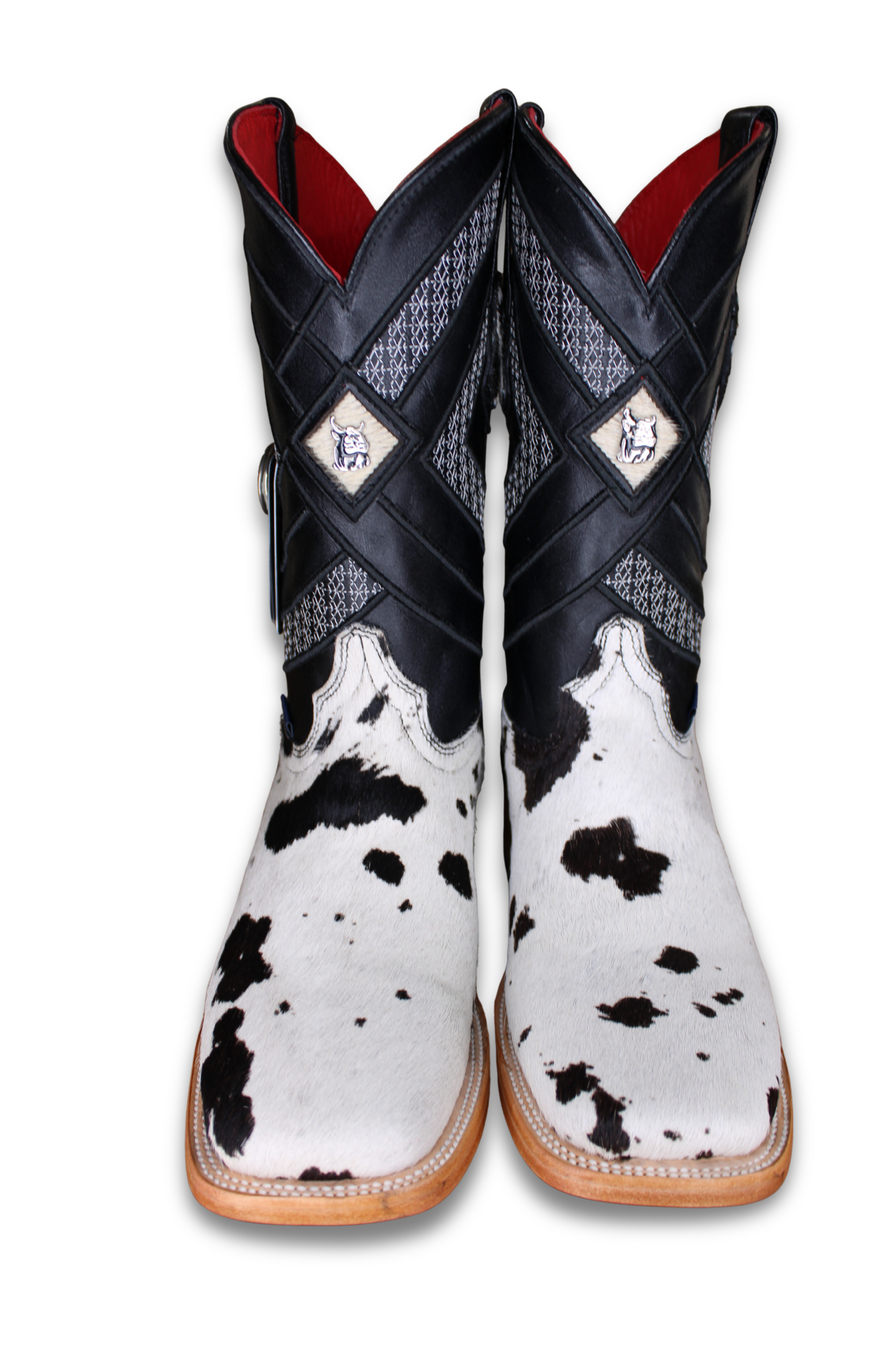 Cattleman Cowhide Red Bottom Square Toe Cowboy Boot Size 7