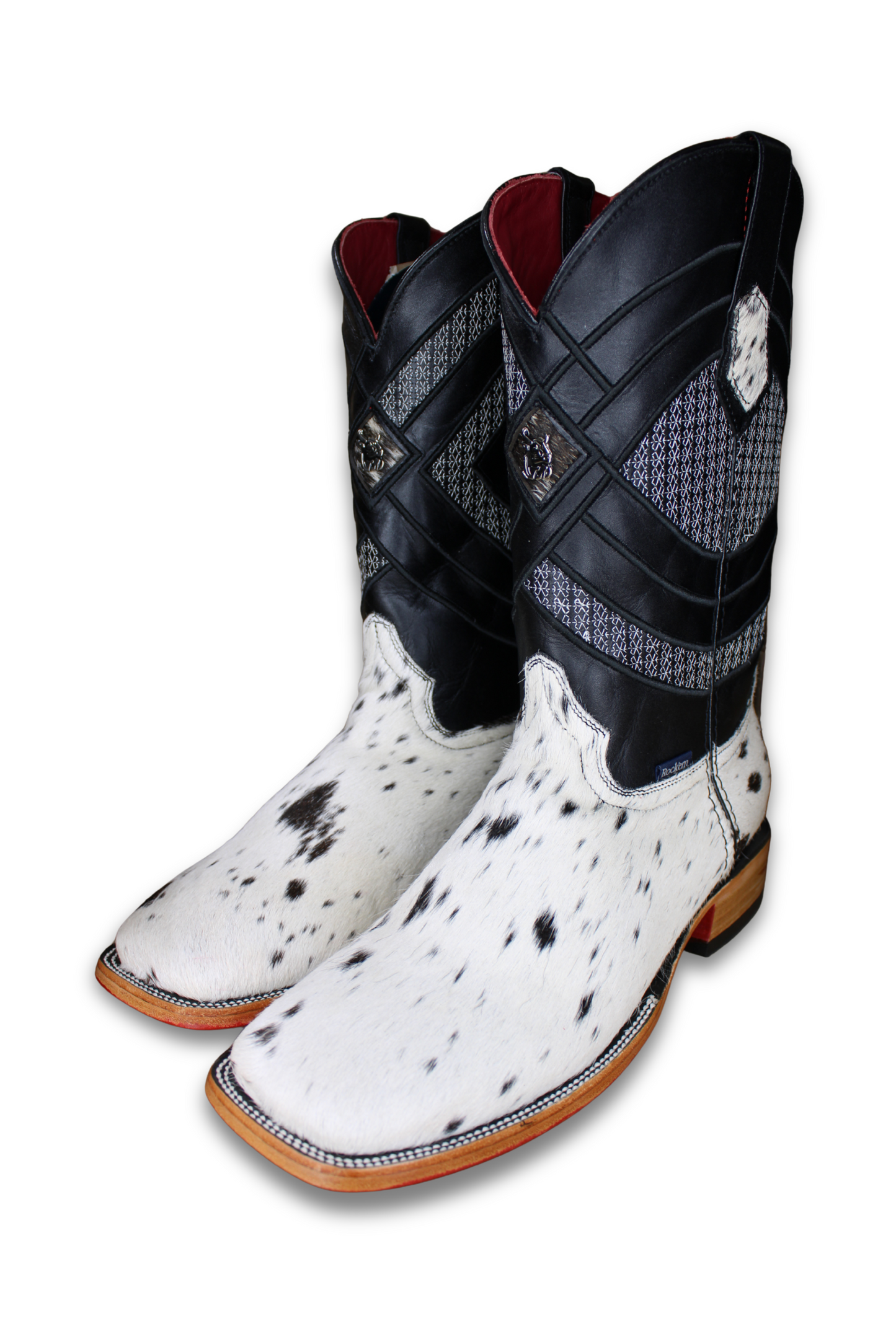 Cattleman Cowhide Red Bottom Square Toe Cowboy Boot Size 11.5