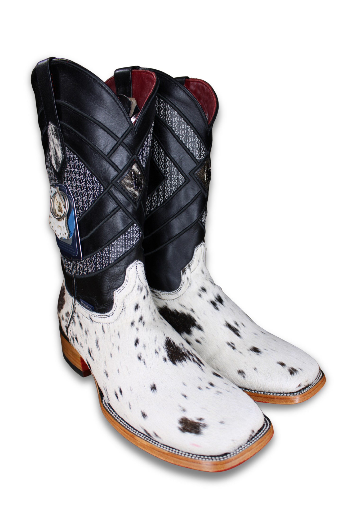 Cattleman Cowhide Red Bottom Square Toe Cowboy Boot Size 11.5
