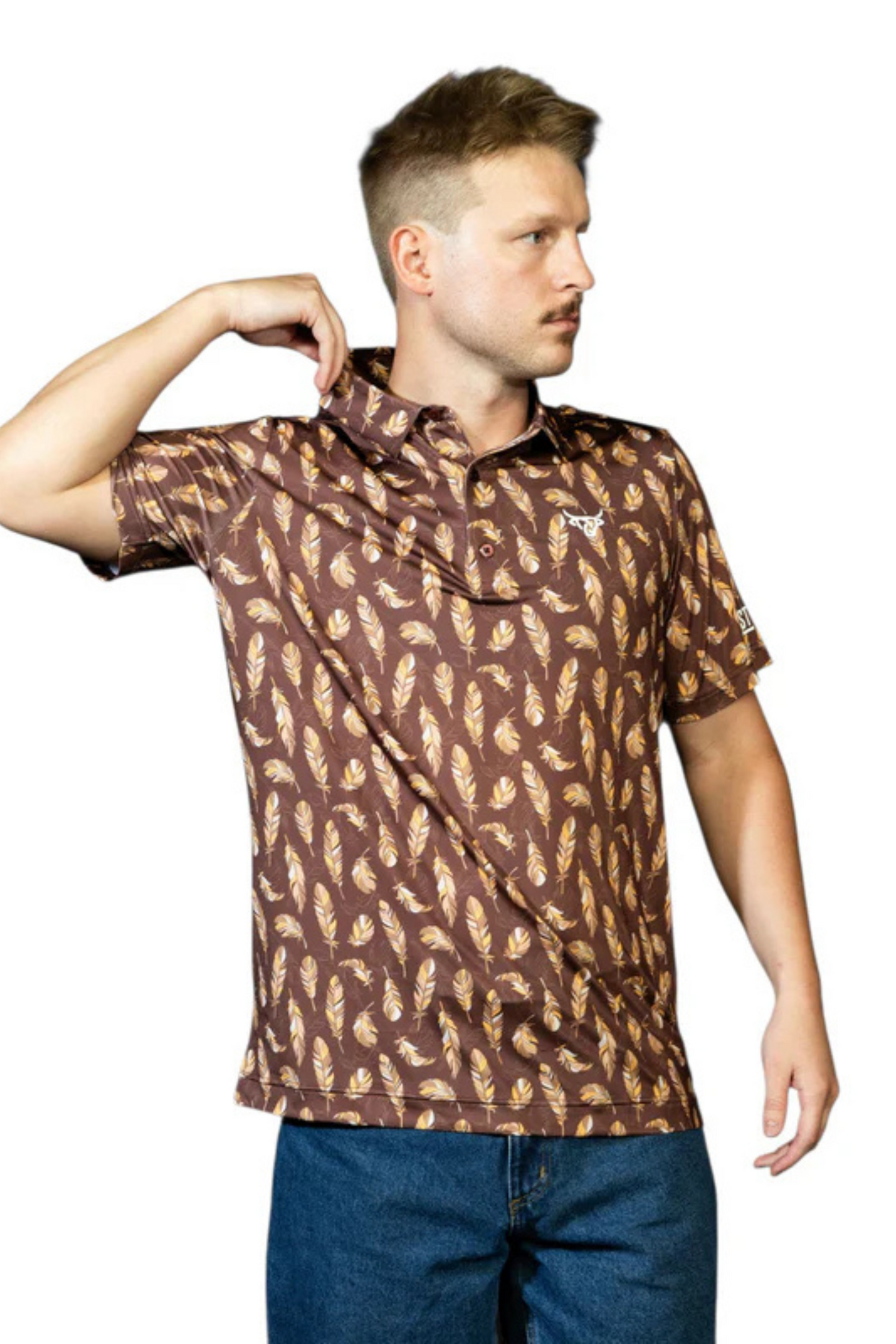 Brown Feathers Performance Polo