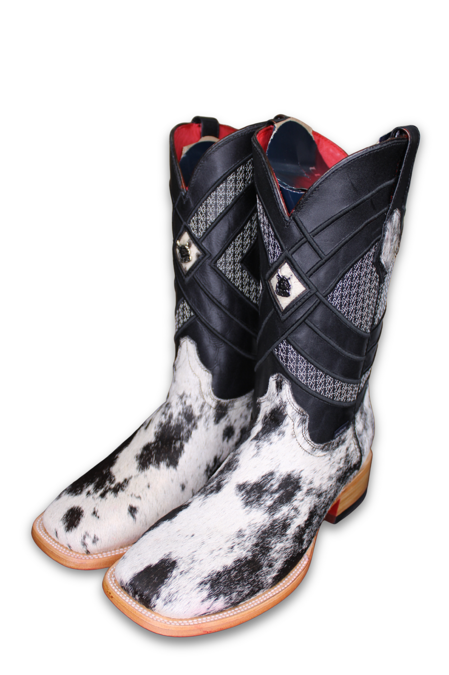 Men's Red Bottom Square Toe Cowboy Boot 9.5