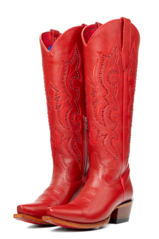 Marbella Tall Snip Toe Cowgirl Boot - Red
