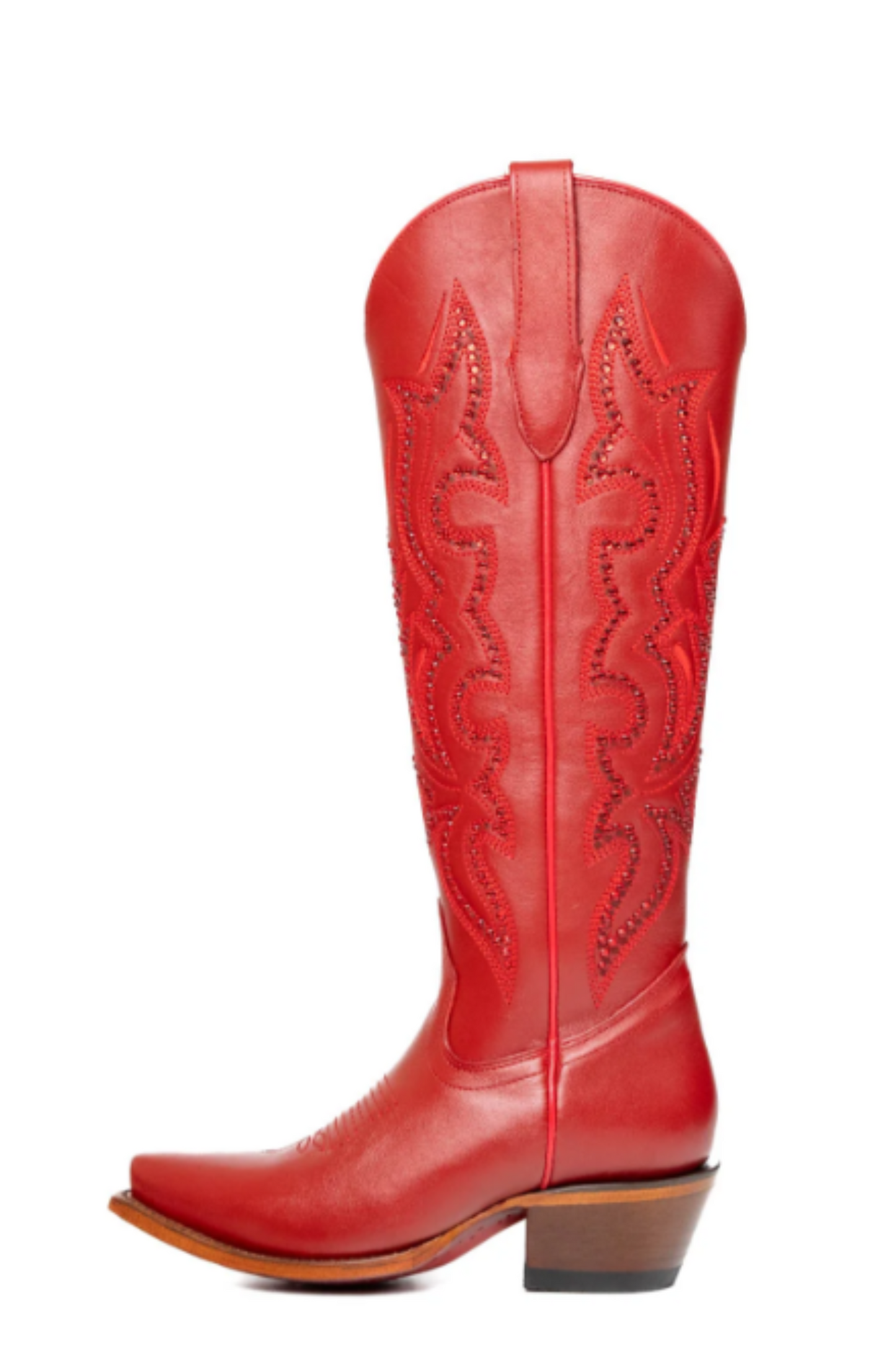 Marbella Tall Snip Toe Cowgirl Boot - Red