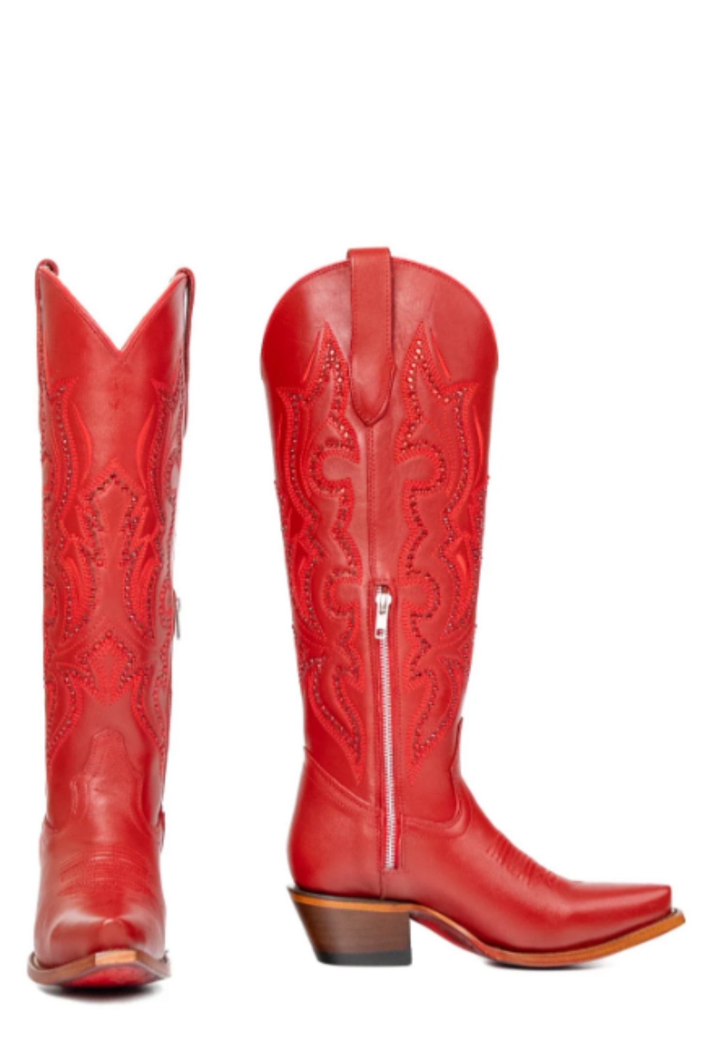 Marbella Tall Snip Toe Cowgirl Boot - Red