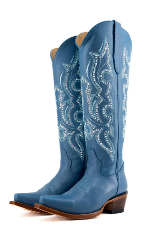 Marbella Tall Snip Toe Cowgirl Boot - Blue Glaze
