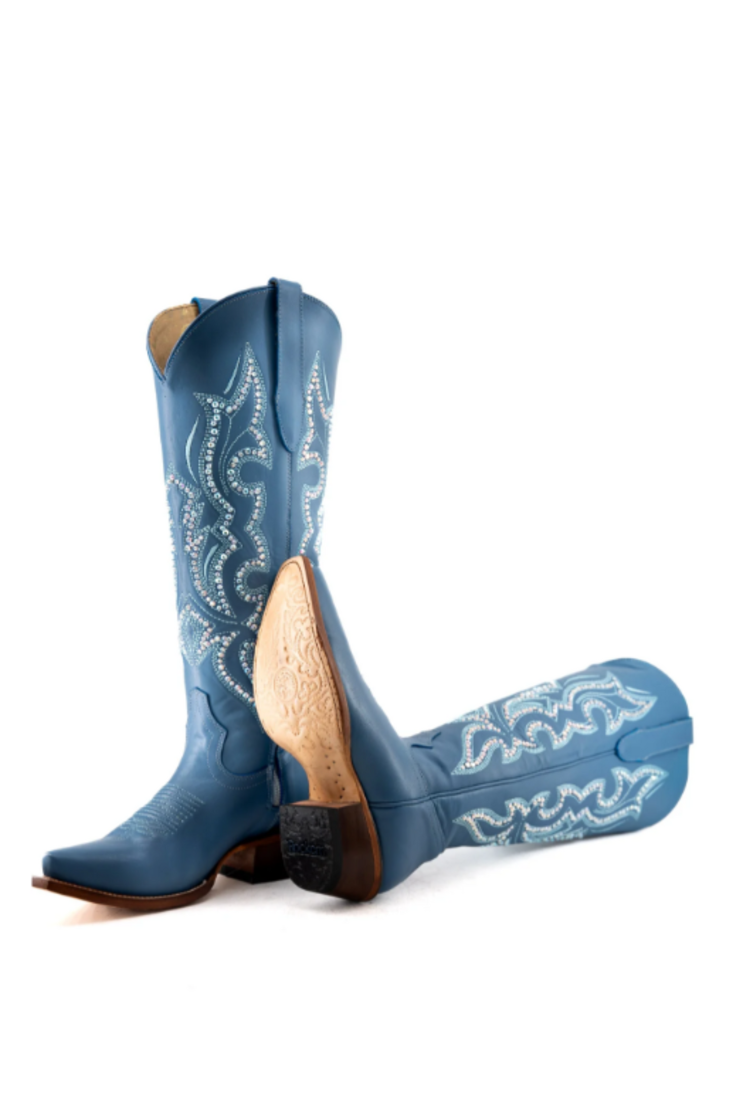 Marbella Tall Snip Toe Cowgirl Boot - Blue Glaze