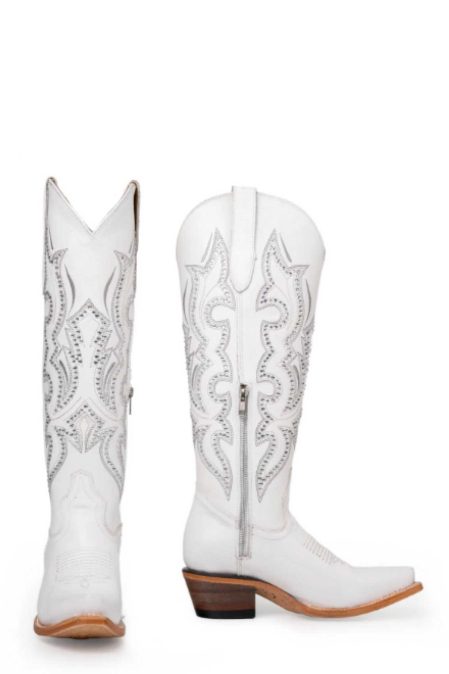 Marbella Tall Snip Toe Cowgirl Boot - White