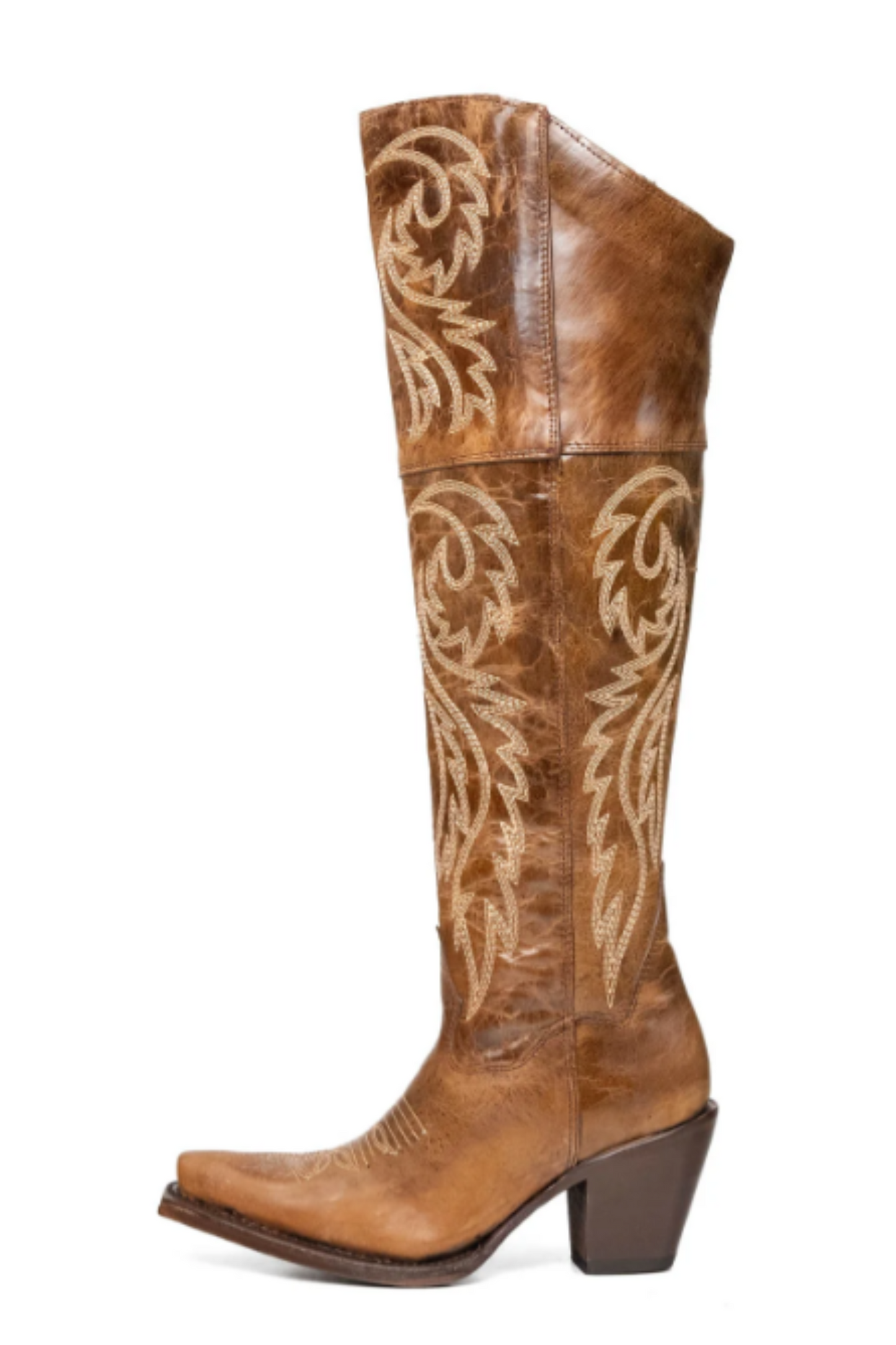 Blanca J Knee High Snip Toe Cowgirl Boot - Rustic Brown