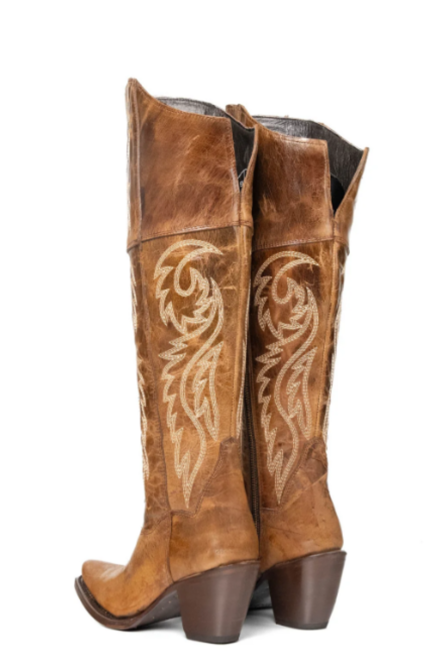 Blanca J Knee High Snip Toe Cowgirl Boot - Rustic Brown
