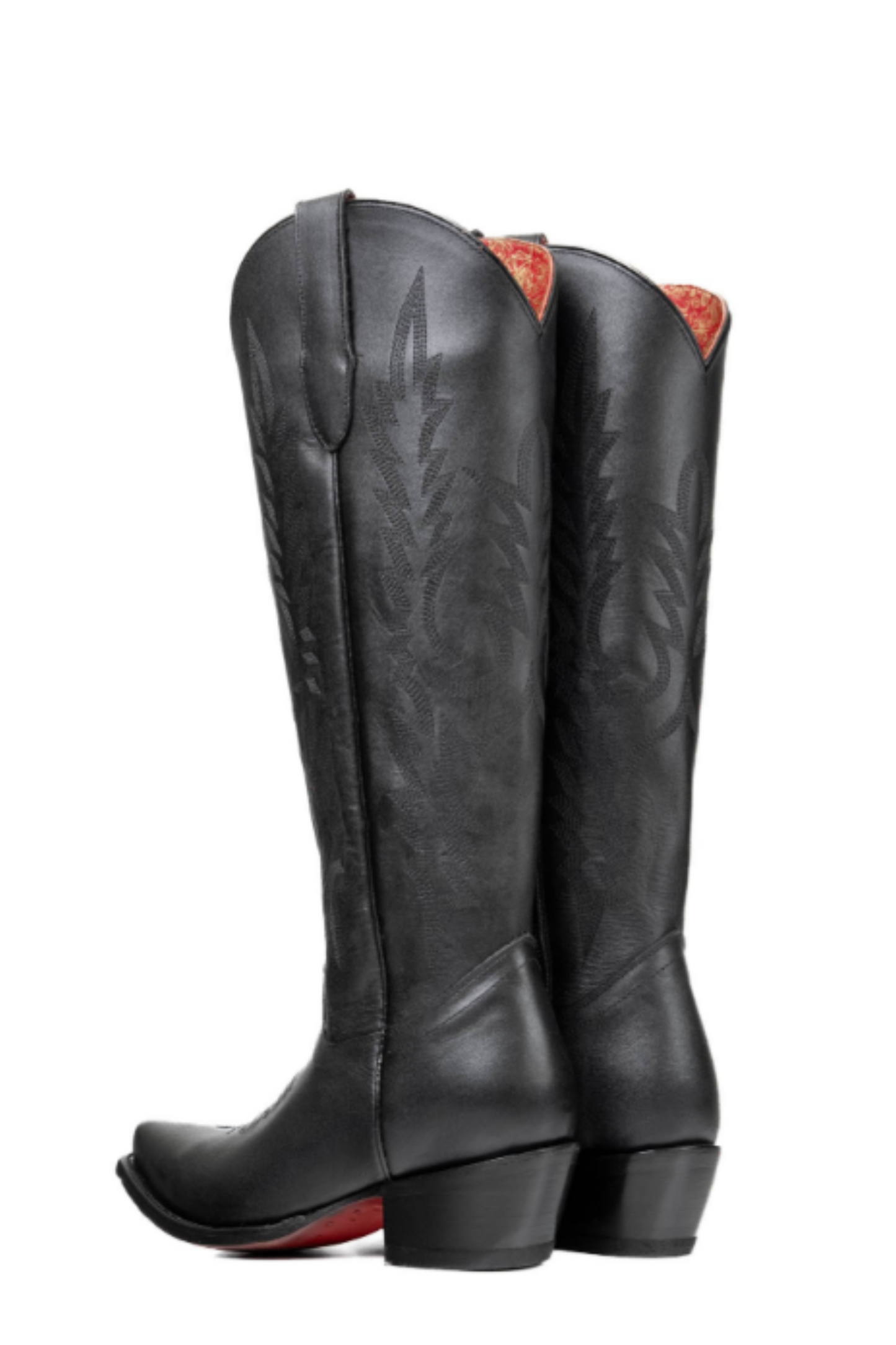 Scarlett Tall Red Bottom Snip Toe Cowgirl Boot - Black