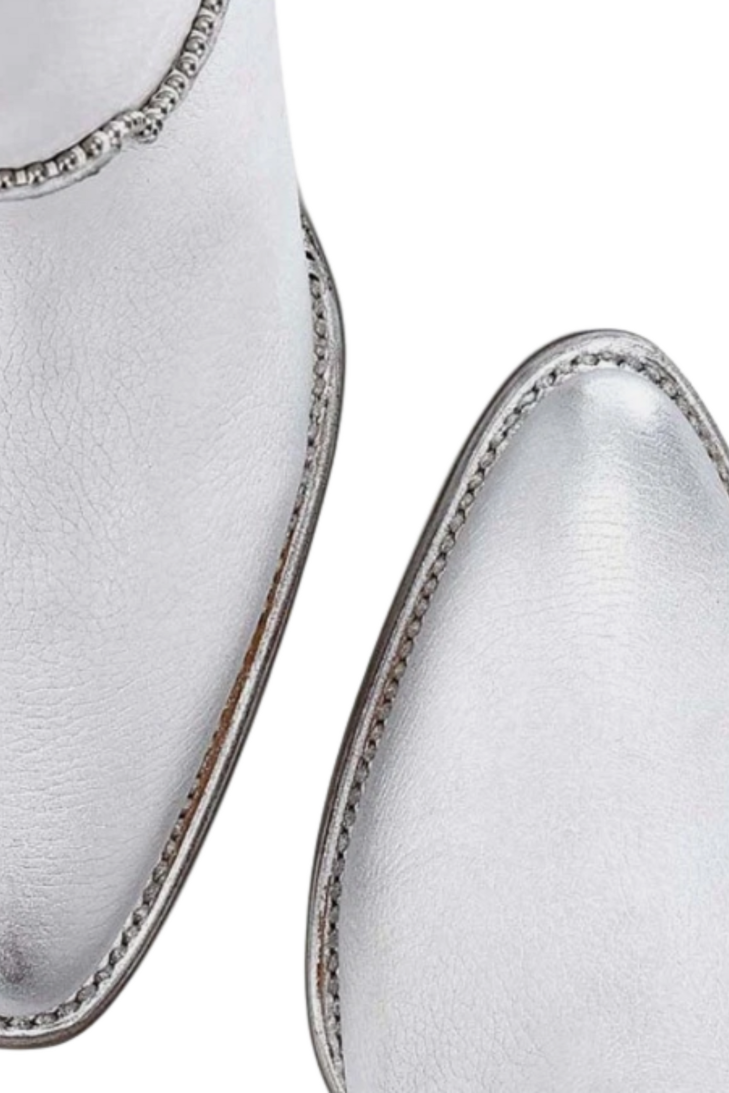 Braided White Leather Knee High Boots