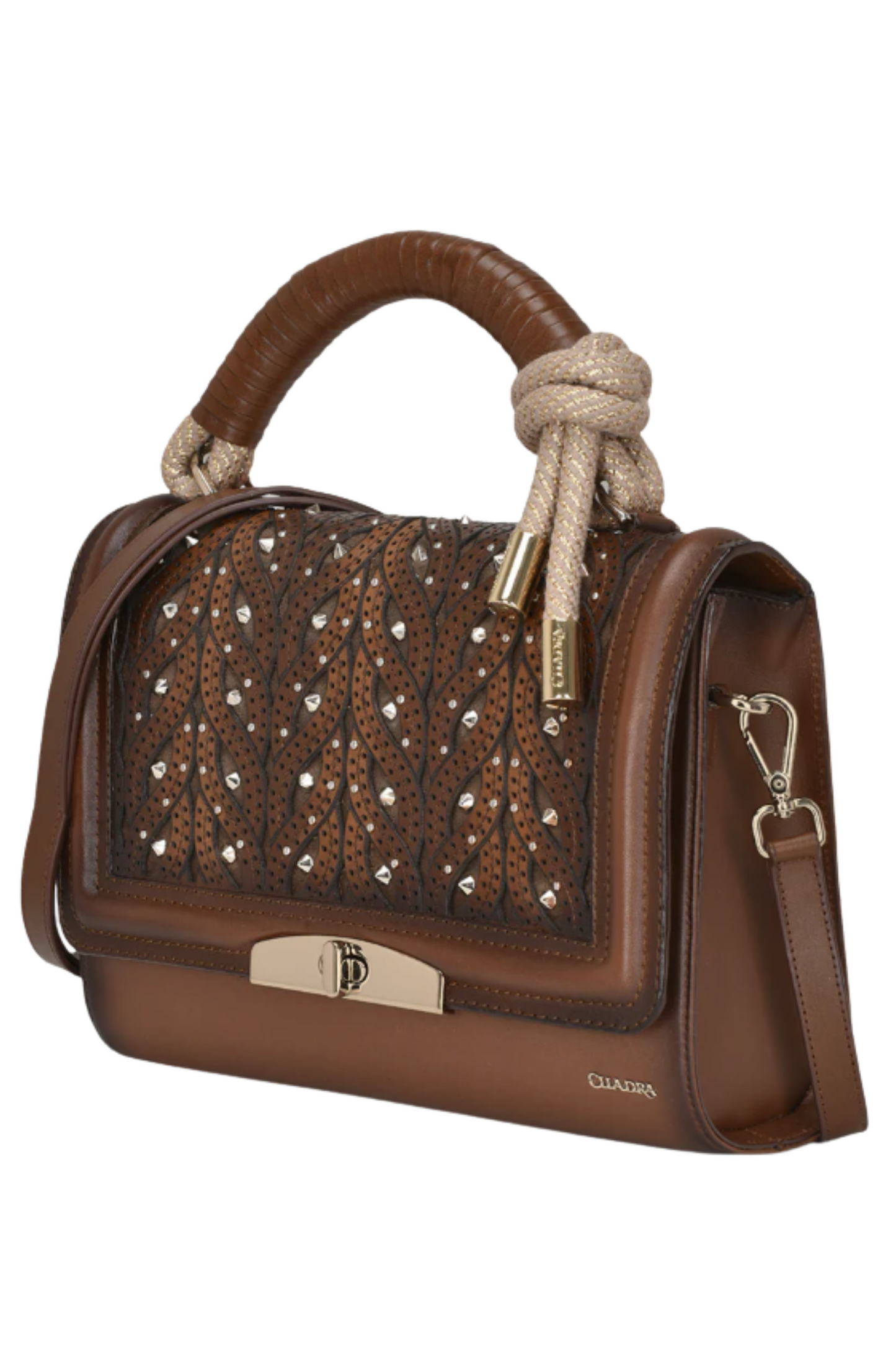 Brown Handcrafted Top Handle Handbag