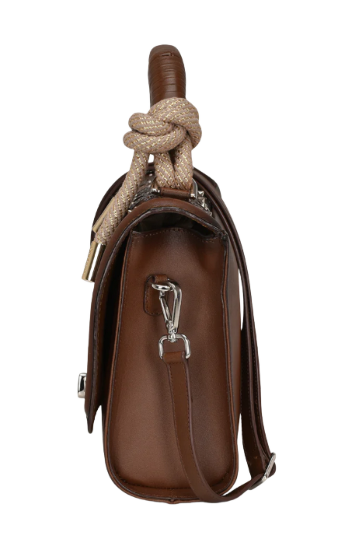 Brown Handcrafted Top Handle Handbag
