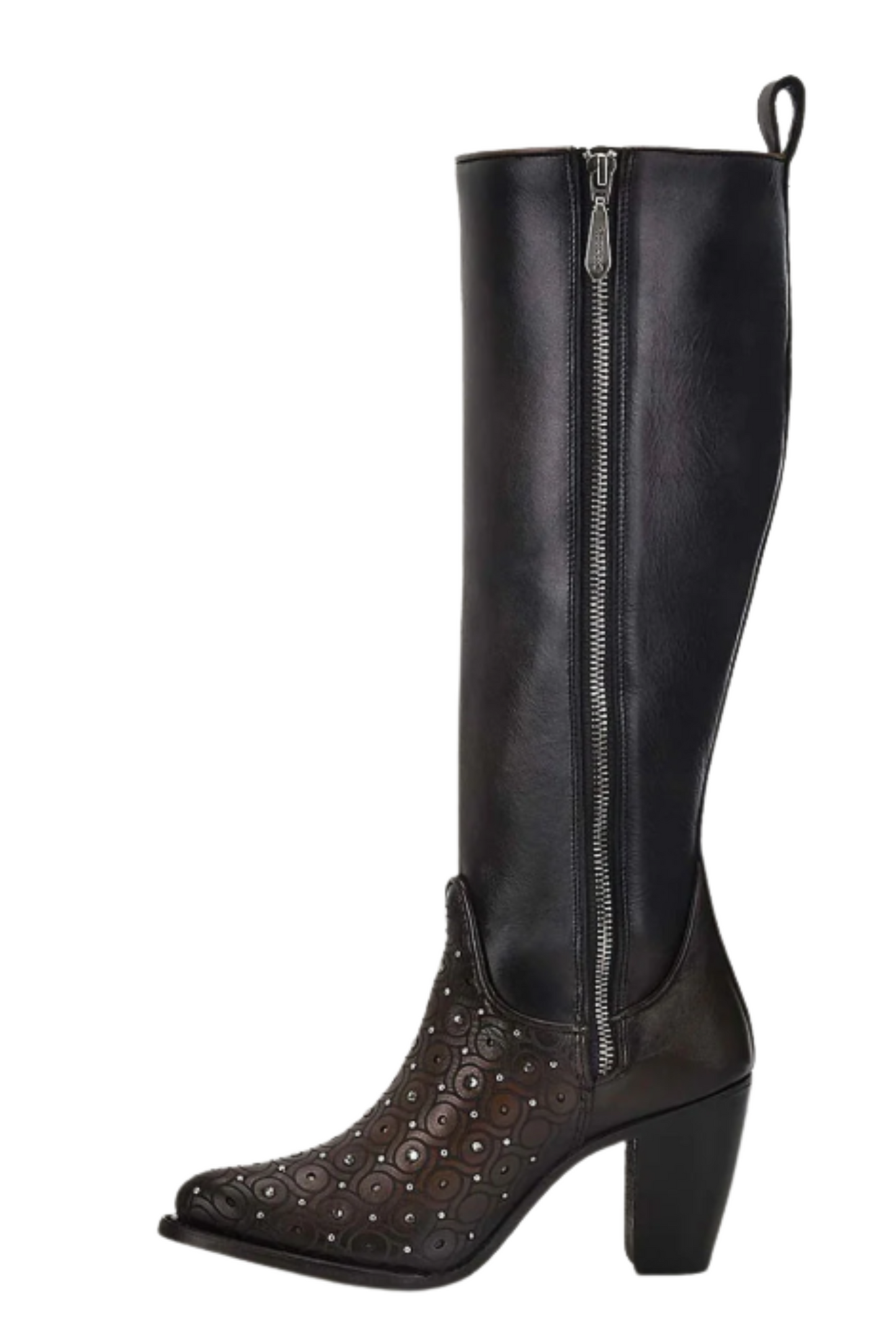 Tall Dark Brown Boot With Crystals