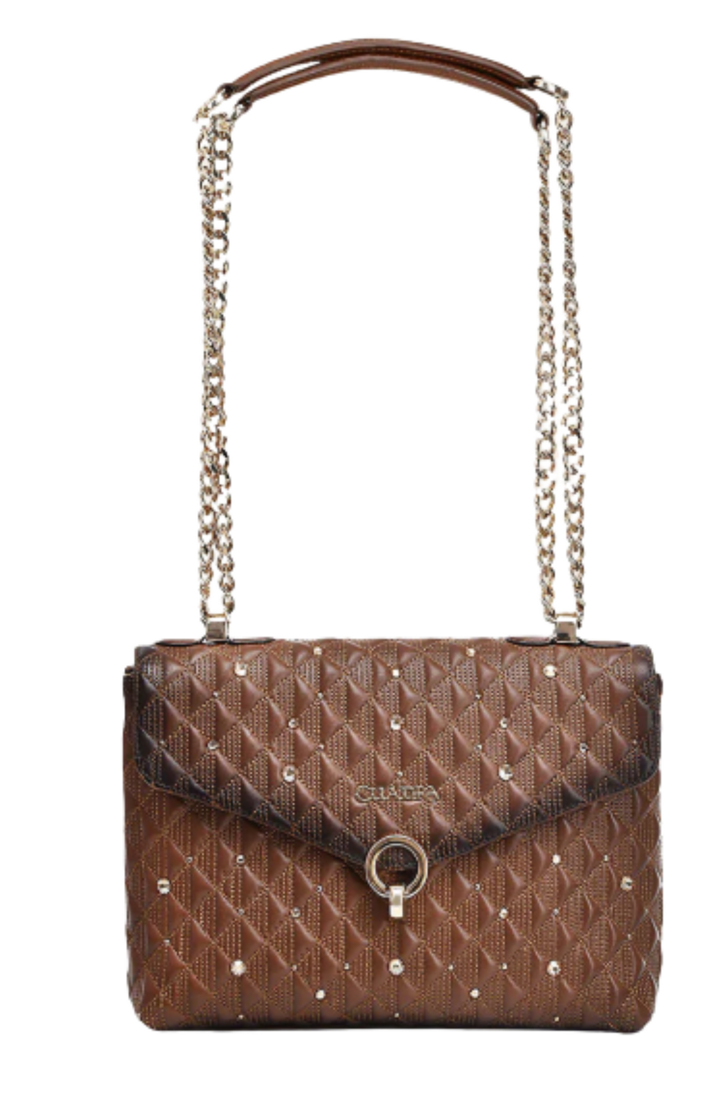 Brown Bovine Shoulder Handbag