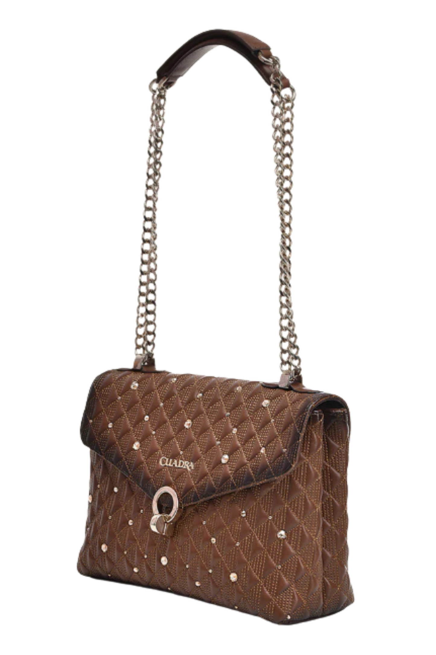 Brown Bovine Shoulder Handbag
