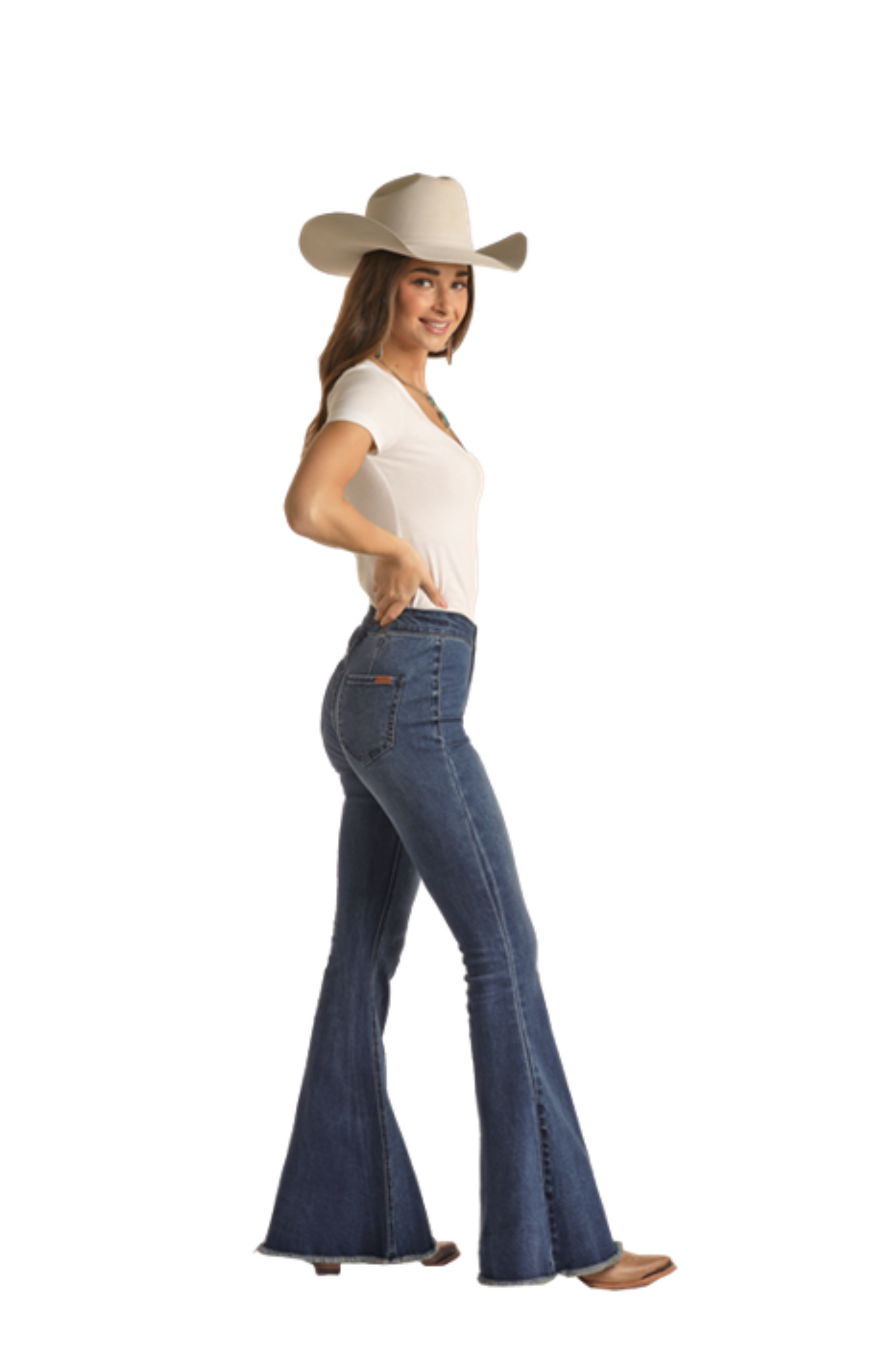 Dark Wash High Rise Bell Bottoms