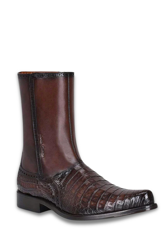 Franco Cuadra Brown Caiman Belly Botin