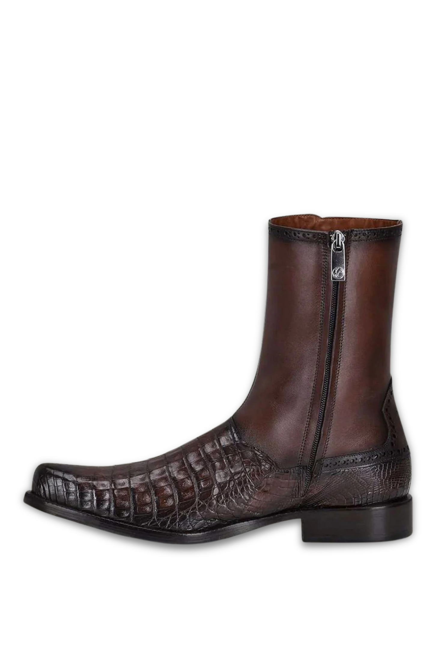Franco Cuadra Brown Caiman Belly Botin
