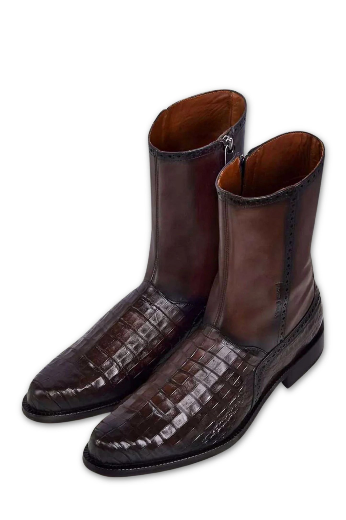 Franco Cuadra Brown Caiman Belly Botin
