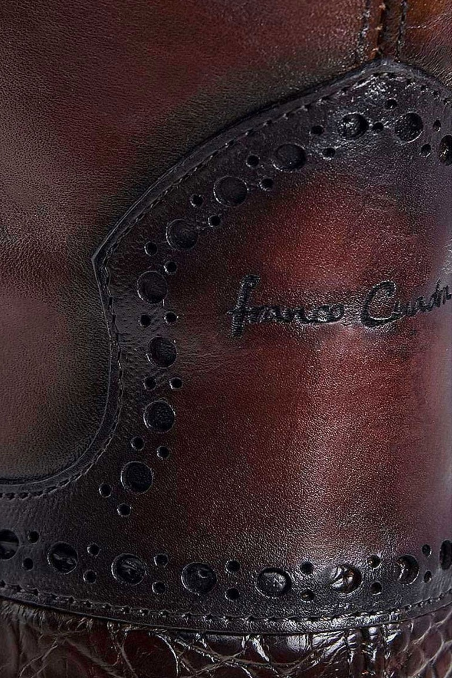 Franco Cuadra Brown Caiman Belly Botin