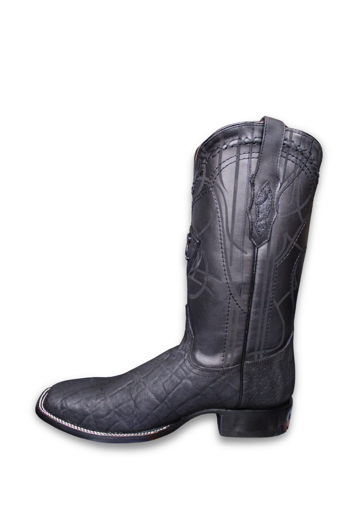 Black Elephant Laser & Embroidery Square Toe