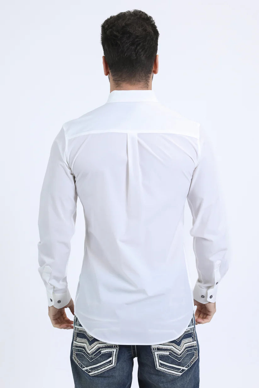 Men's Performance Long Sleeve White Shirt