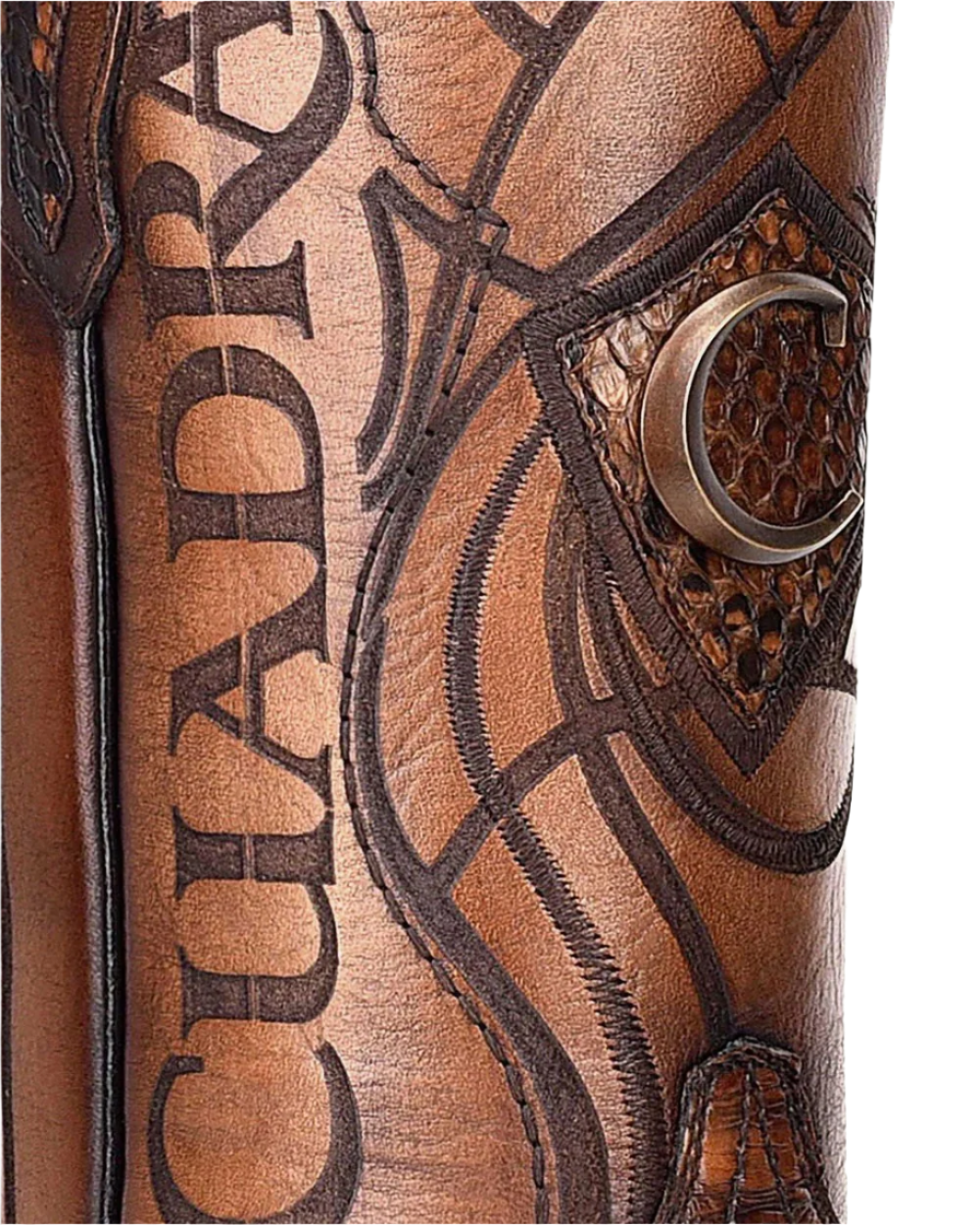 Engraved Honey Python Western Boot