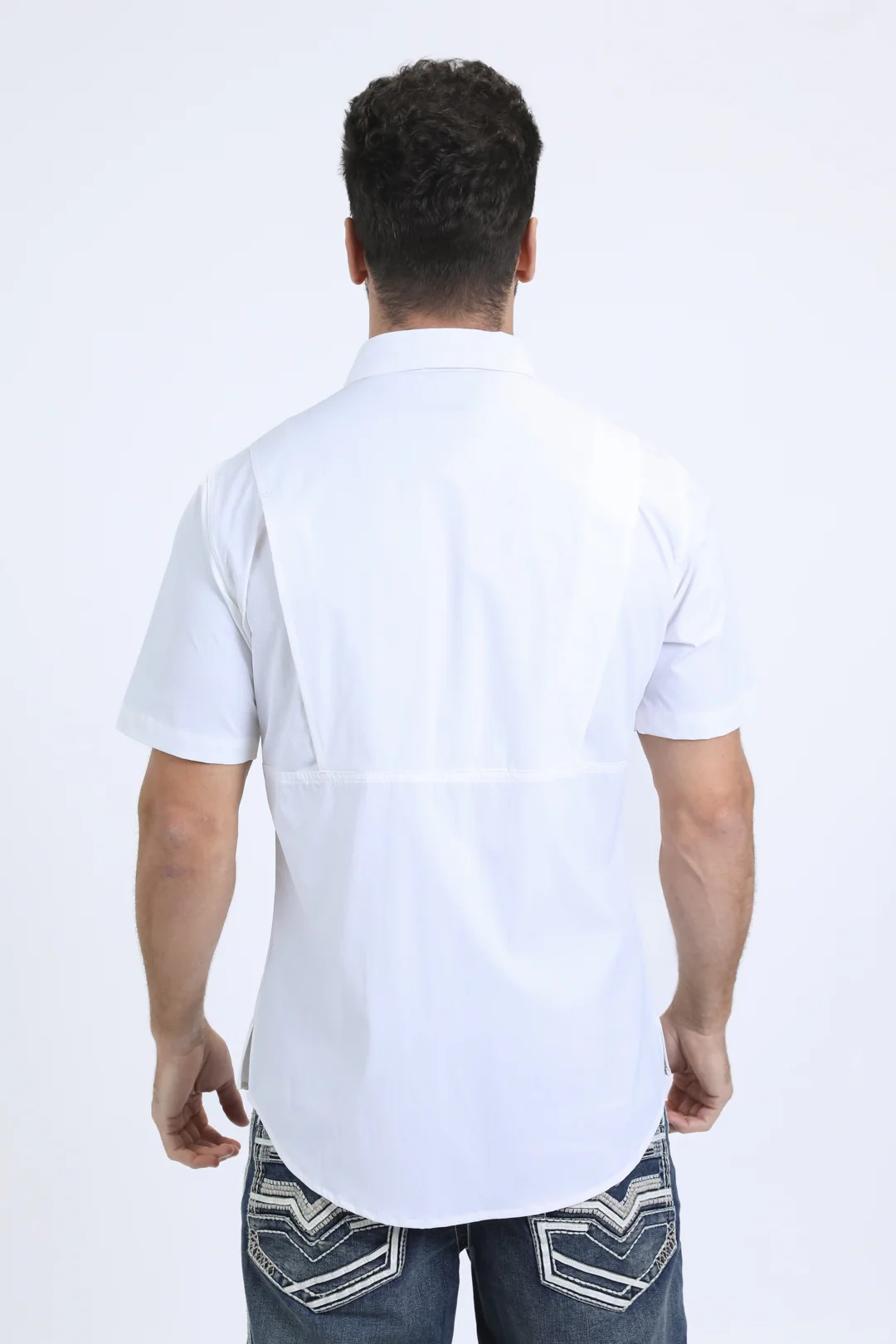 Mens Performance Classic Fit Short Sleeve White Shirt